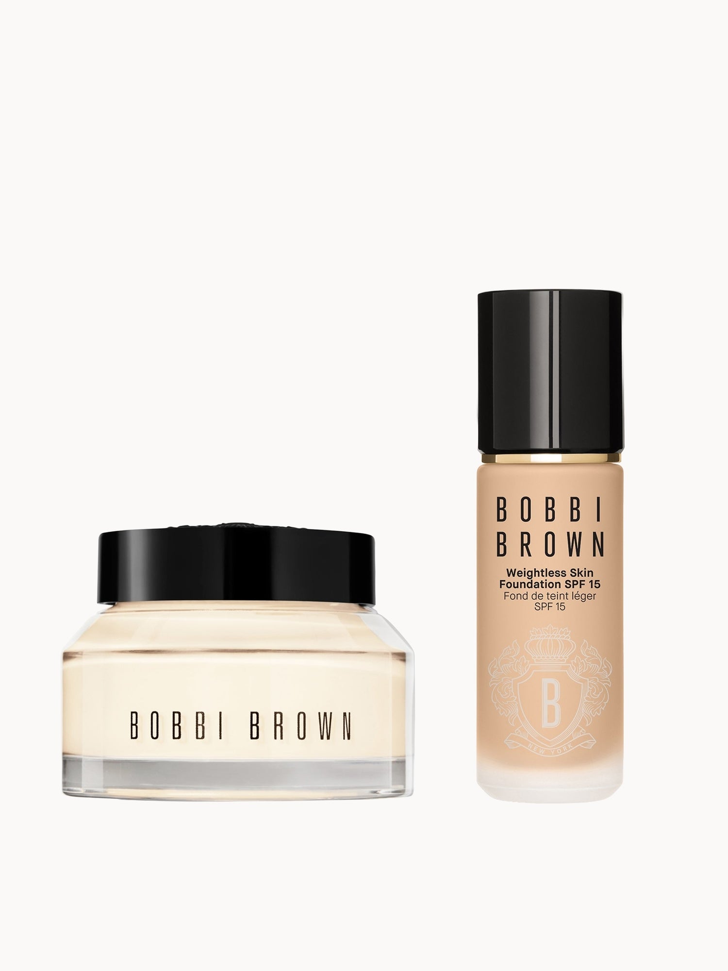 Bobbi Brown Hydrating Duo: Vitamin Enriched Face Base+ & Weightless Skin Foundation Bundle (Various Shades) Neutral Ivory