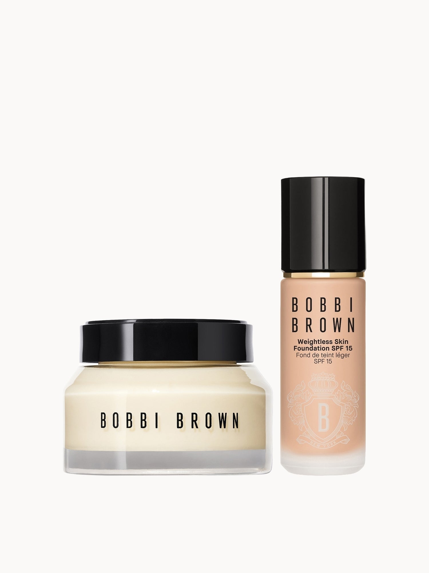 Bobbi Brown Hydrating Duo: Vitamin Enriched Face Base+ & Weightless Skin Foundation Bundle (Various Shades) Cool Beige