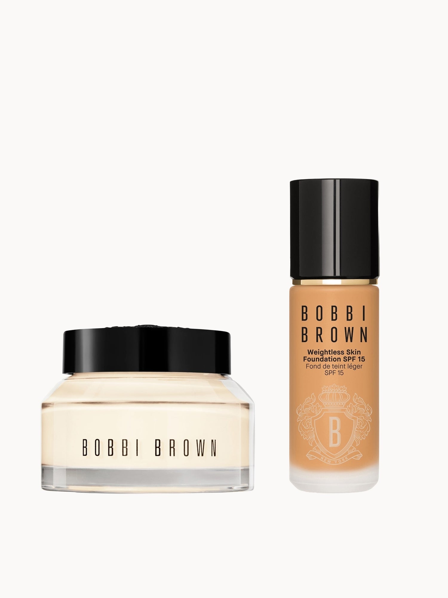 Bobbi Brown Hydrating Duo: Vitamin Enriched Face Base+ & Weightless Skin Foundation Bundle (Various Shades) Honey