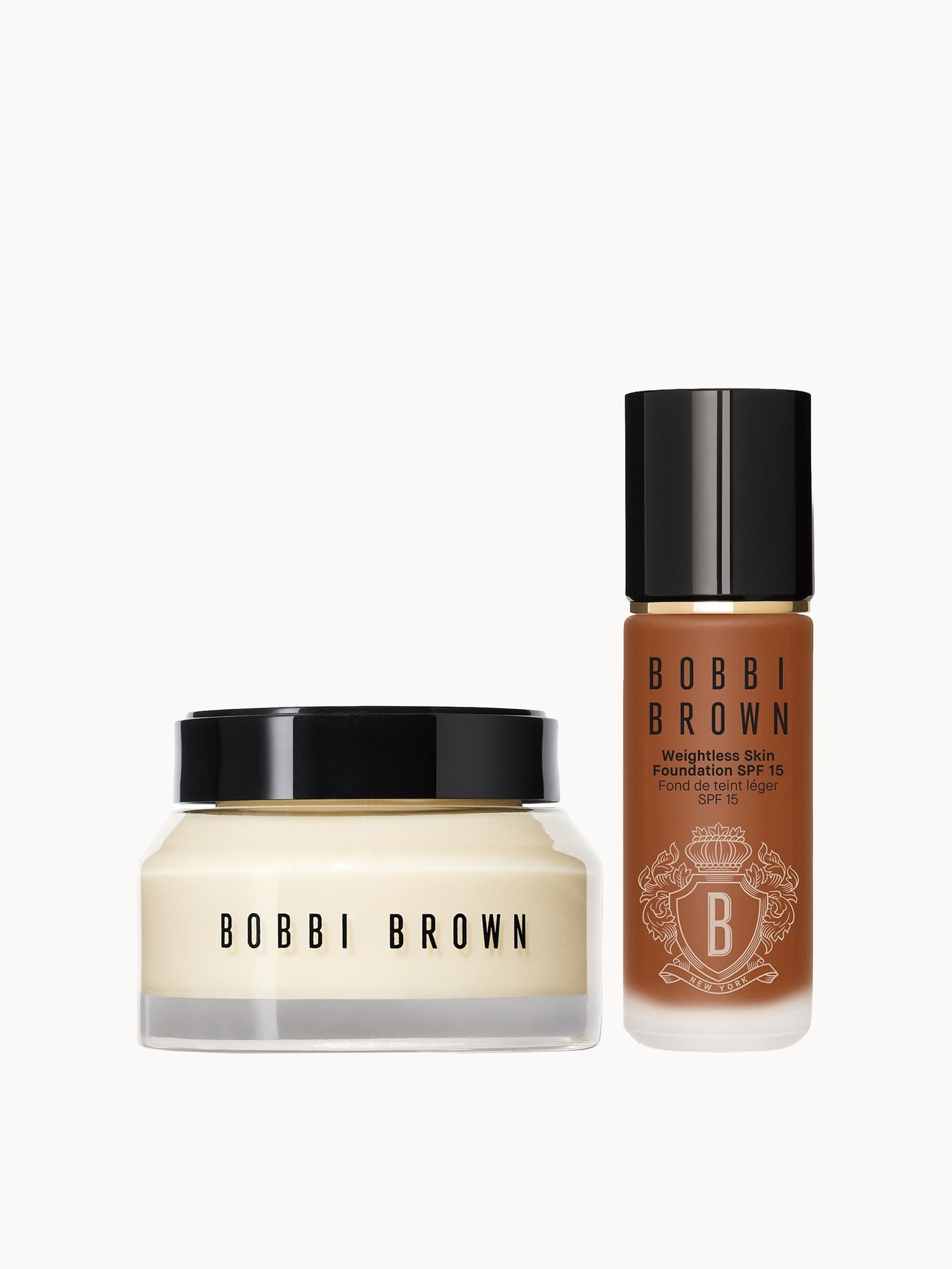 Bobbi Brown Hydrating Duo: Vitamin Enriched Face Base+ & Weightless Skin Foundation Bundle (Various Shades) Almond