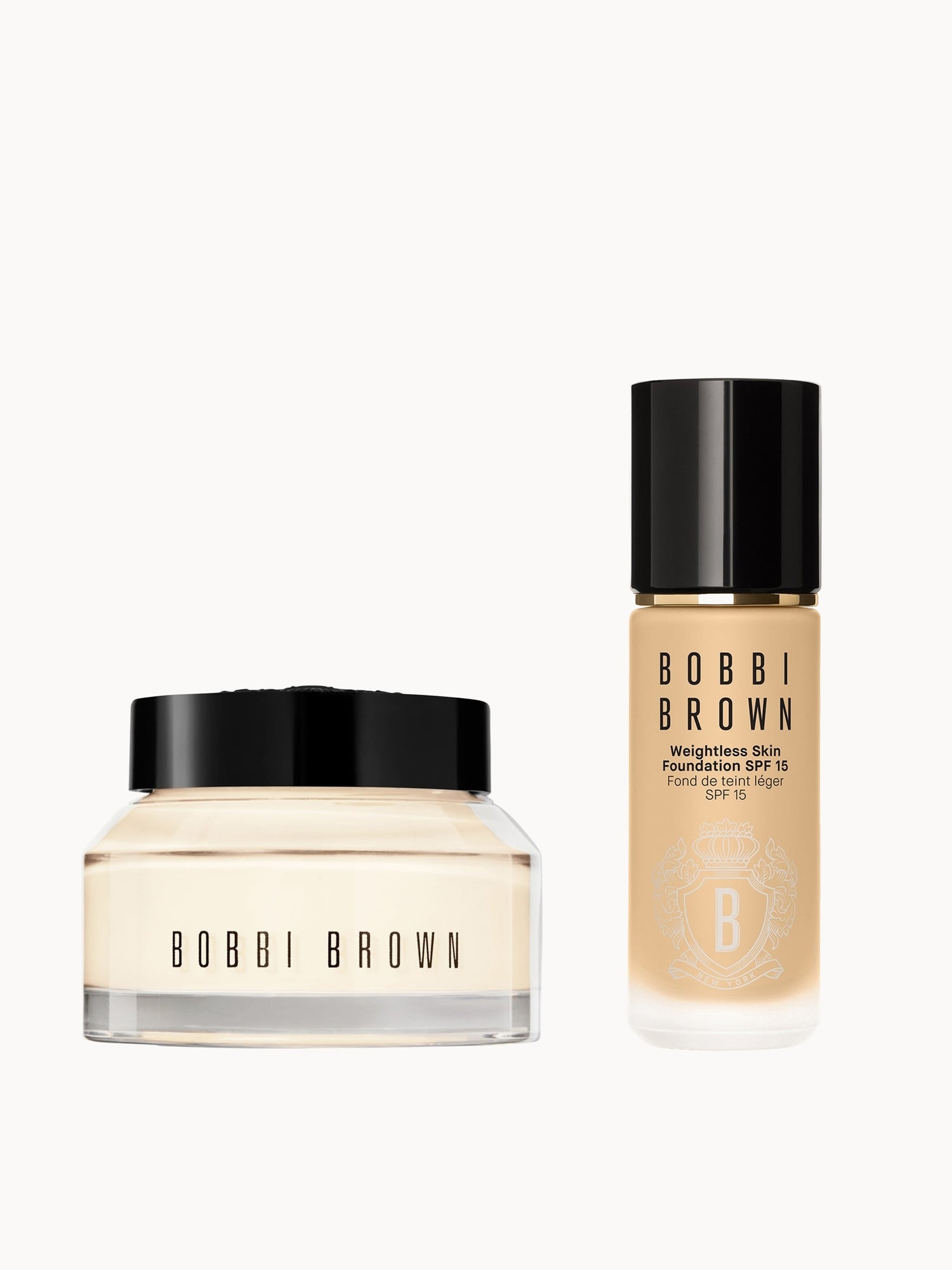 Bobbi Brown Hydrating Duo: Vitamin Enriched Face Base+ & Weightless Skin Foundation Bundle (Various Shades) Neutral Warm Sand