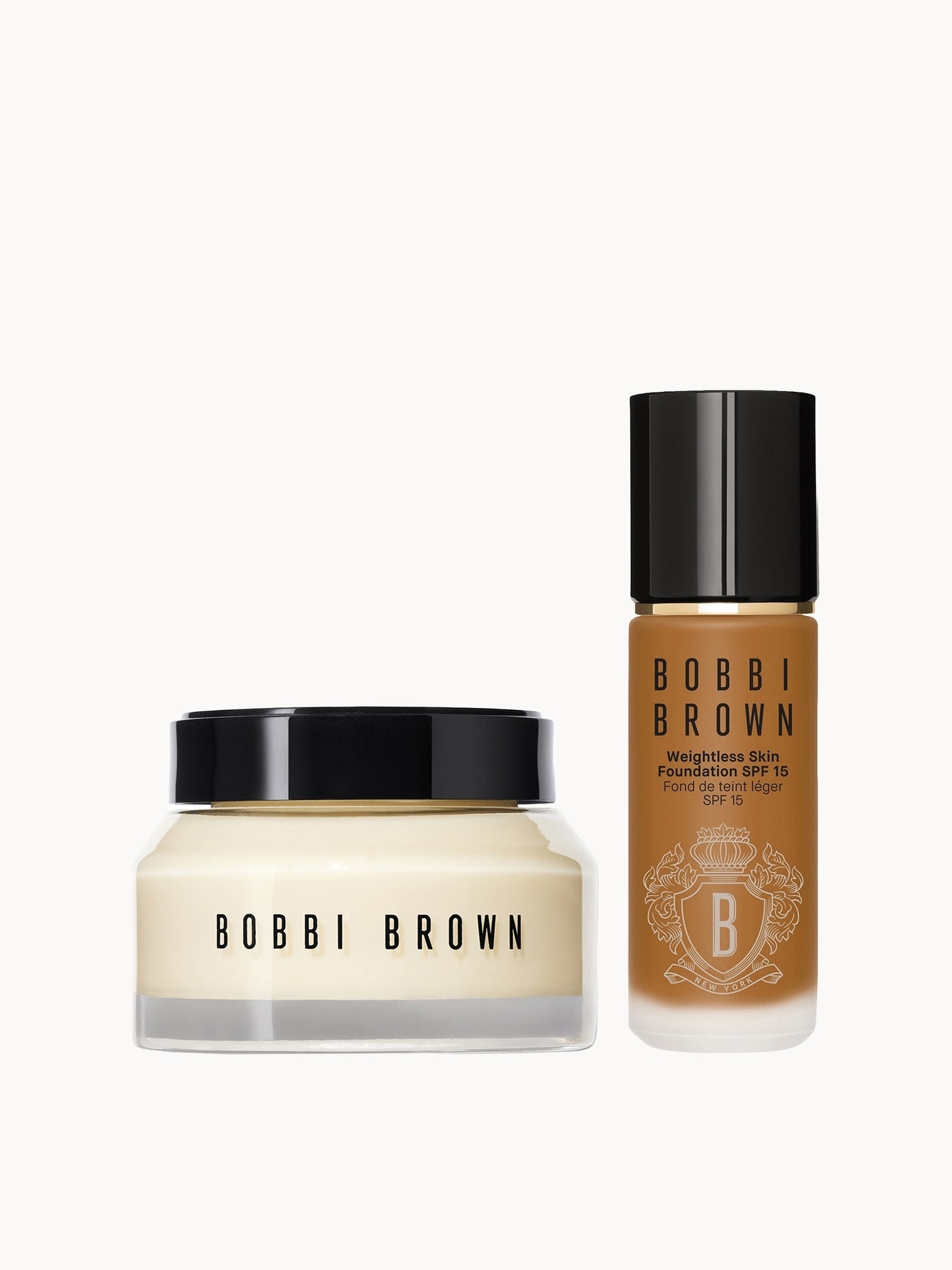Bobbi Brown Hydrating Duo: Vitamin Enriched Face Base+ & Weightless Skin Foundation Bundle (Various Shades) Neutral Almond