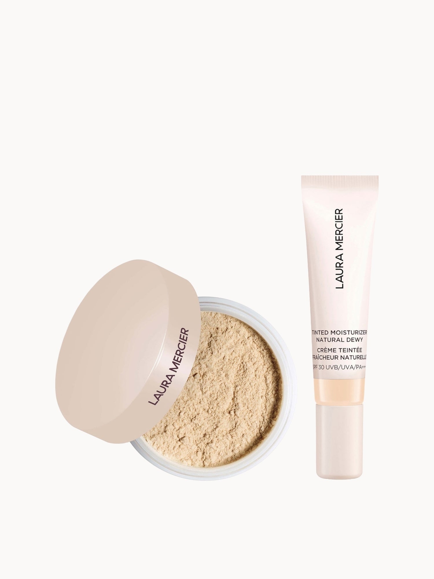 Laura Mercier Mini Translucent Loose Setting Powder Ultra Blur and Travel Size Tinted Moisturiser Dewy Duo (various shades)