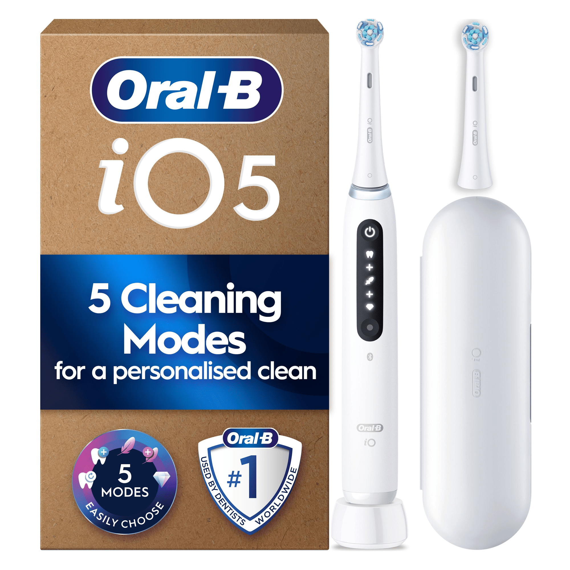 BRAUN Oral-B iO5s ホワイト Oral-B iO 5 White Electric Toothbrush, Designed By Braun