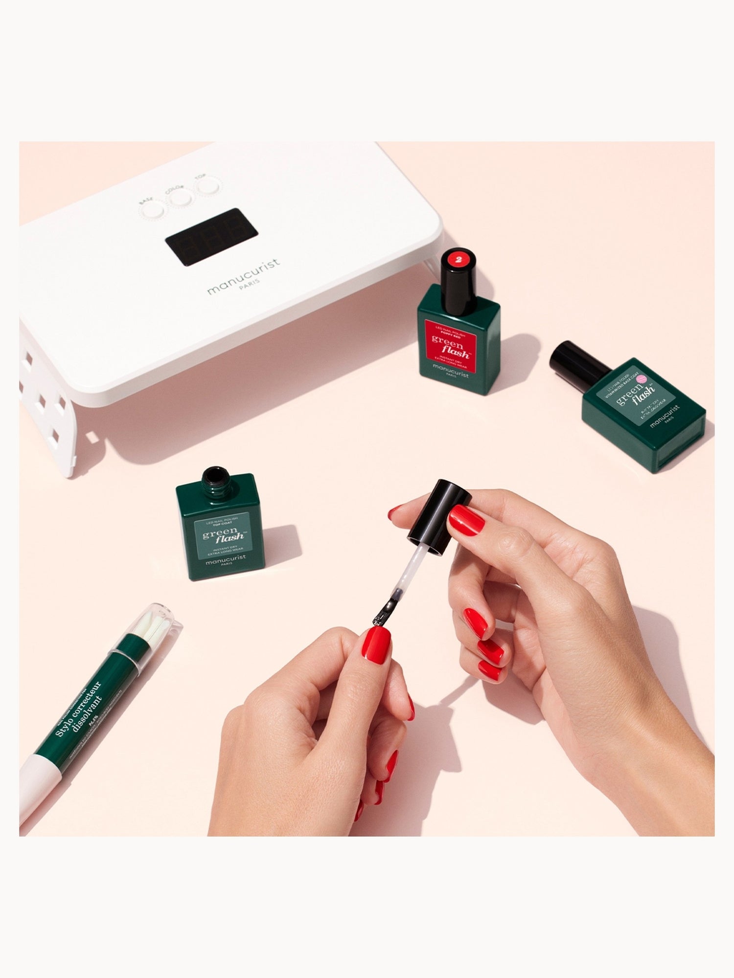 Manucurist Green Flash Retail Kit 36w - Hortencia & Poppy Red 15ml