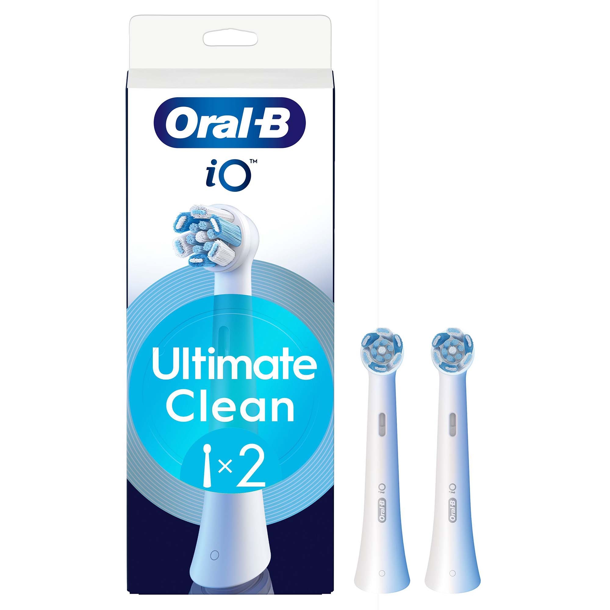 Oral-B IO Genuine Replacement Brush Heads, Ultimate Clean, Refills For Oral-B IO Electric Toothbrushes, White, 2 Count