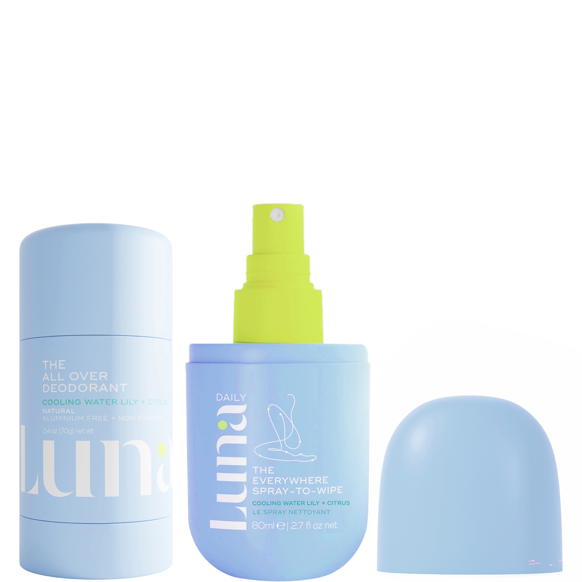 cult Luna Daily The Perfect Pair - The All Over Deodorant Cooling 70g + Spray to Wipe Cooling 80ml