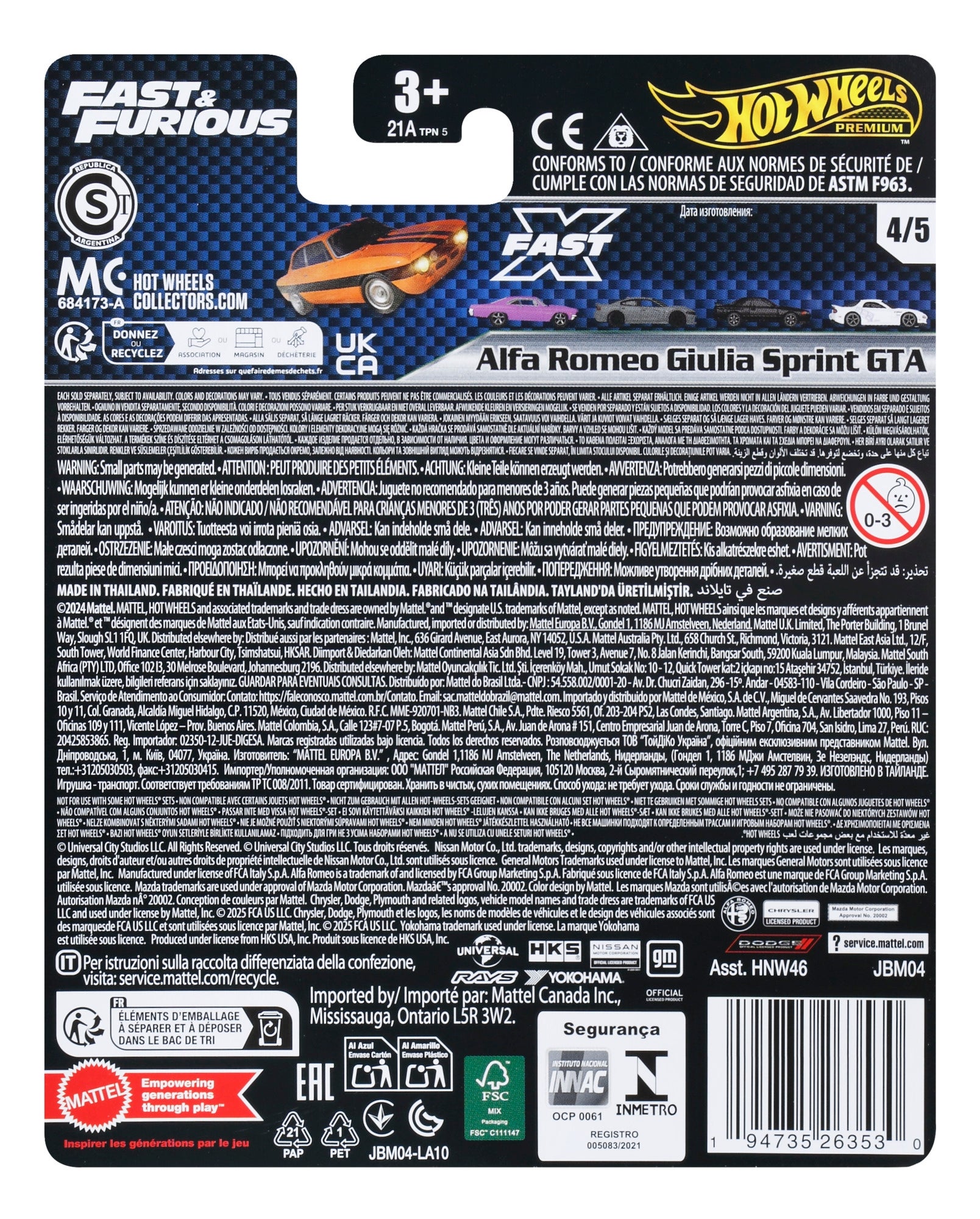 Hot Wheels Premium Fast & Furious Mix 3 2021 Toyota Supra | Zavvi UK