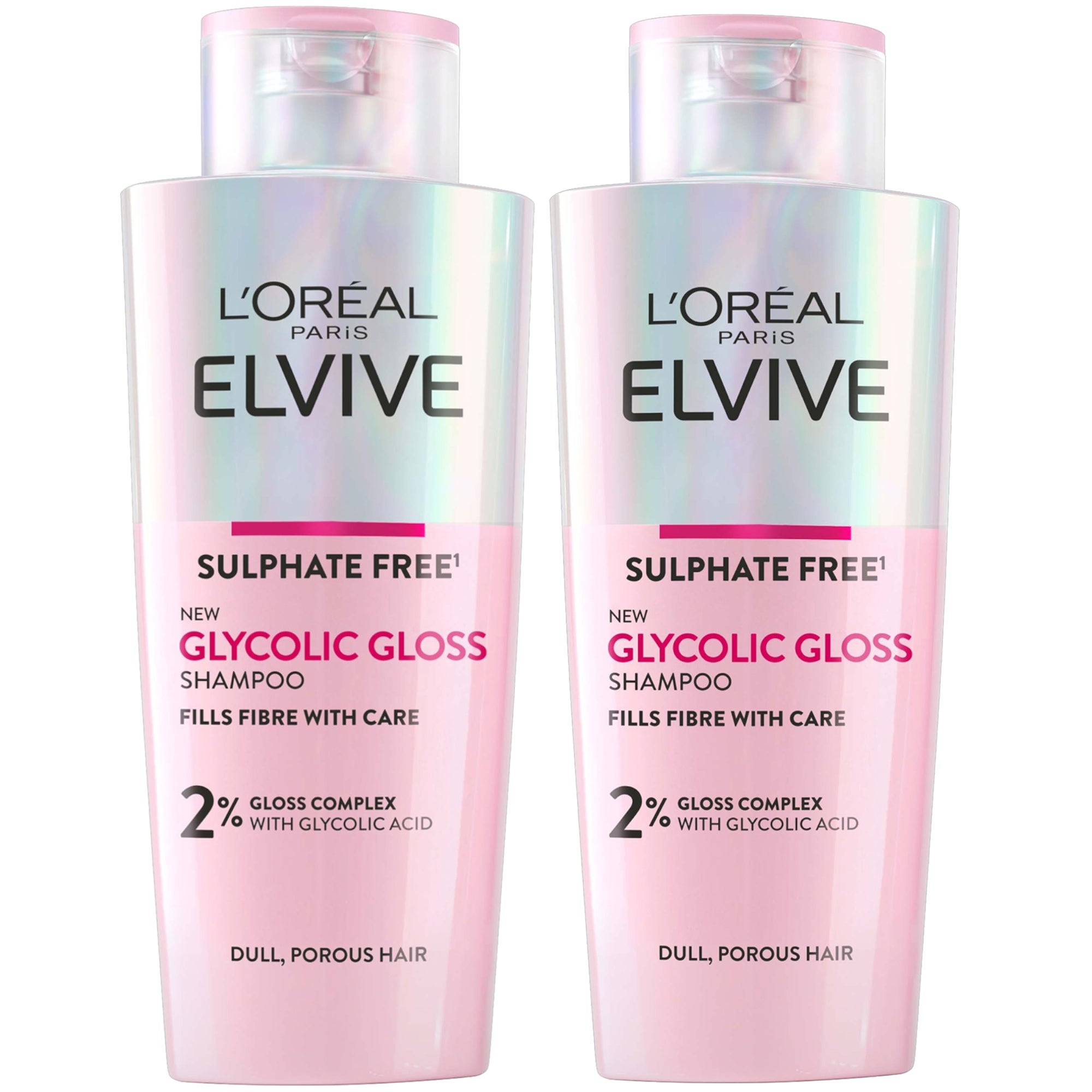 L'Oréal Paris Elvive Glycolic Gloss Double Shampoo Bundle