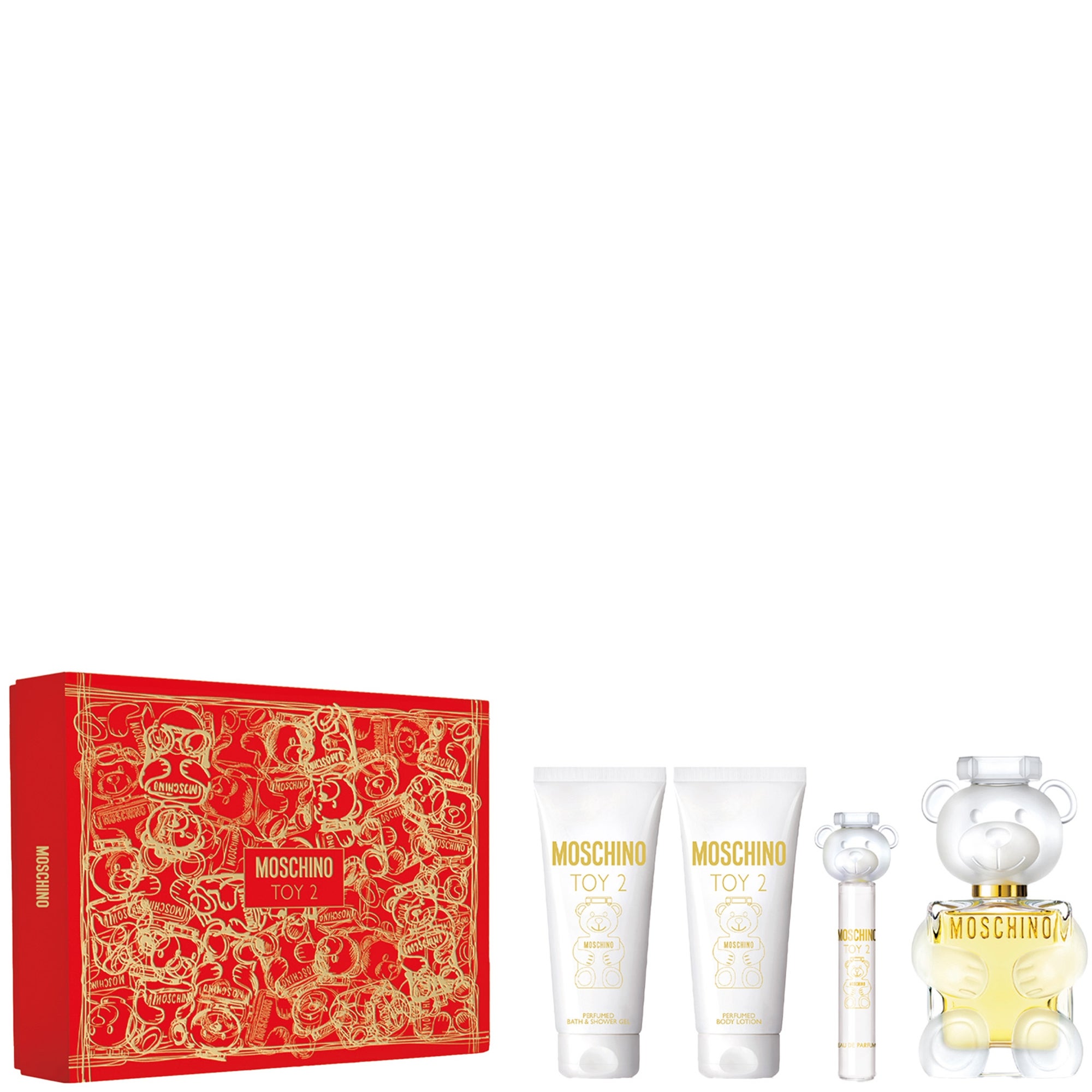 モスキーノ TOY2 香水 シャワージェル ボディクリーム ギフト コフレセット Moschino Toy2 Eau de Parfum 100ml Set (Worth £134) | LOOKFANTASTIC