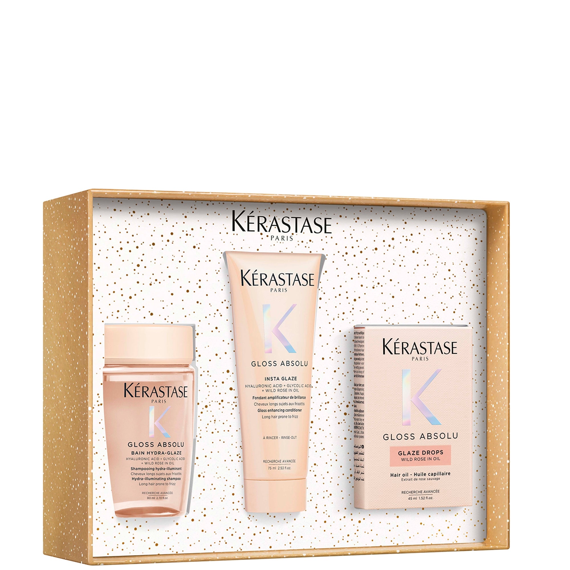Kérastase Gloss Absolu Trio for Glossy Hair, Glaze Drops Hair Oil