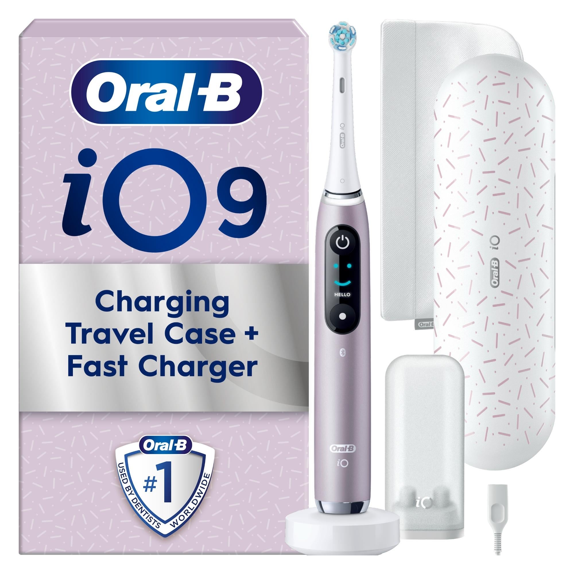 【新品未使用品】オーラルB iO9ローズクオーツ Oral-B iO9 Rose Quartz Electric Toothbrush + Travel Case + 4
