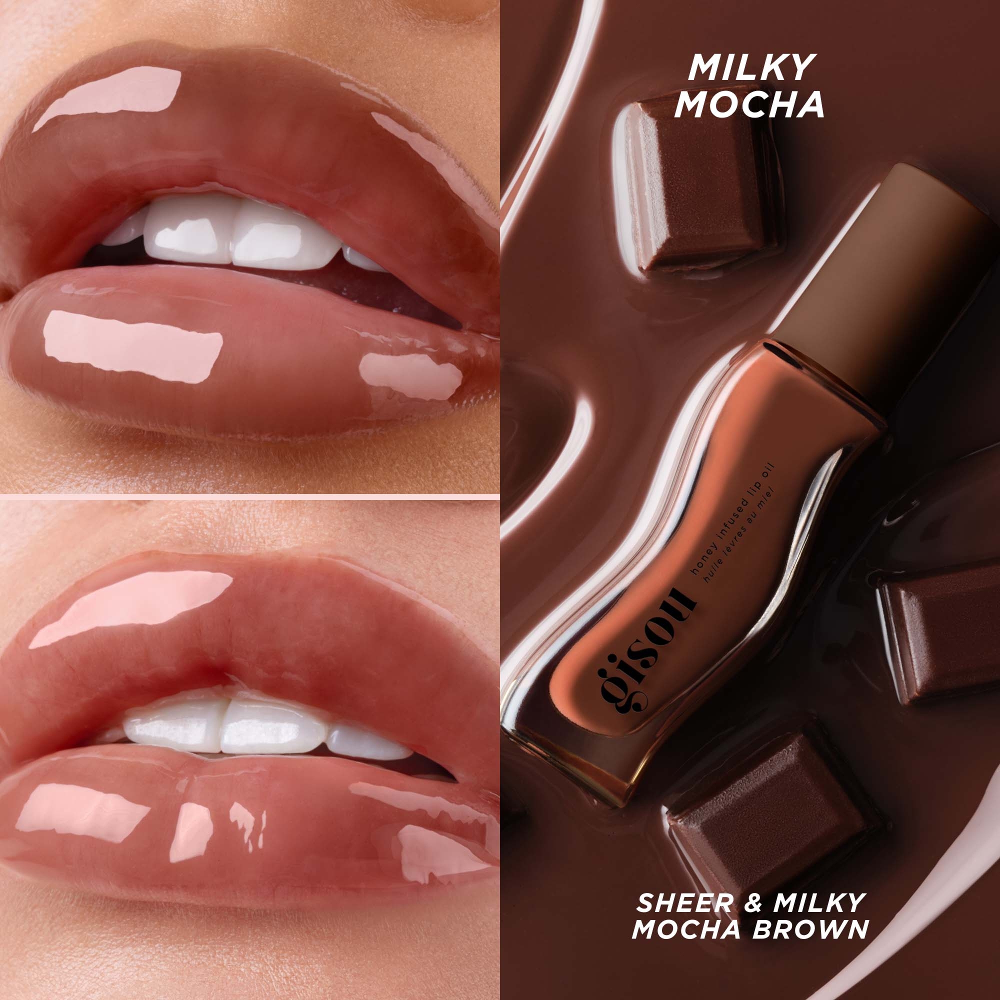 リップグロス Gisou milky mocha lip oil Gisou Honey Infused Lip Oil - Milky Mocha | Cult Beauty