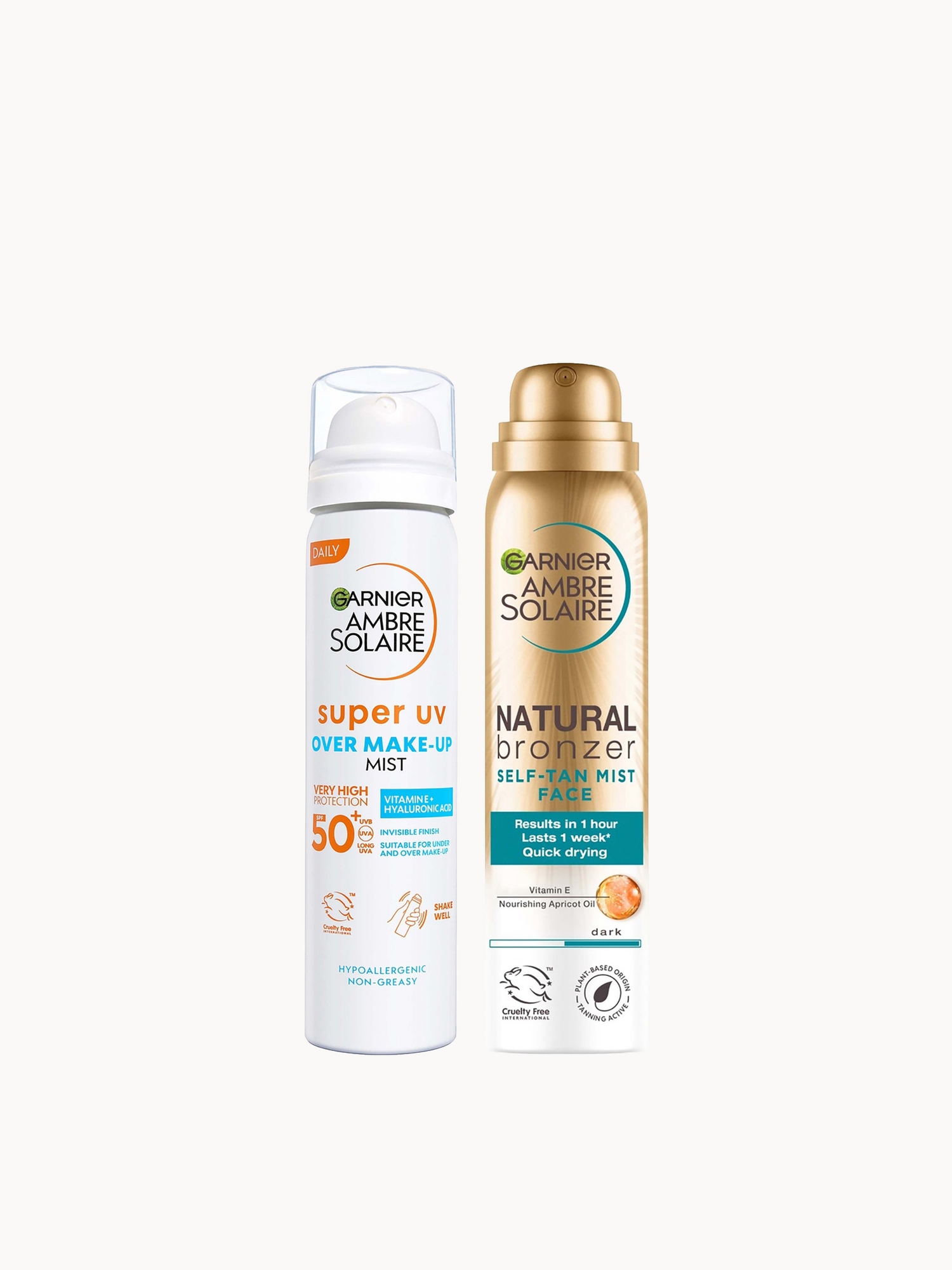 Ambre Solaire: Garnier Ambre Solaire Face SPF50+ Mist and Self Tan Mist 75ml