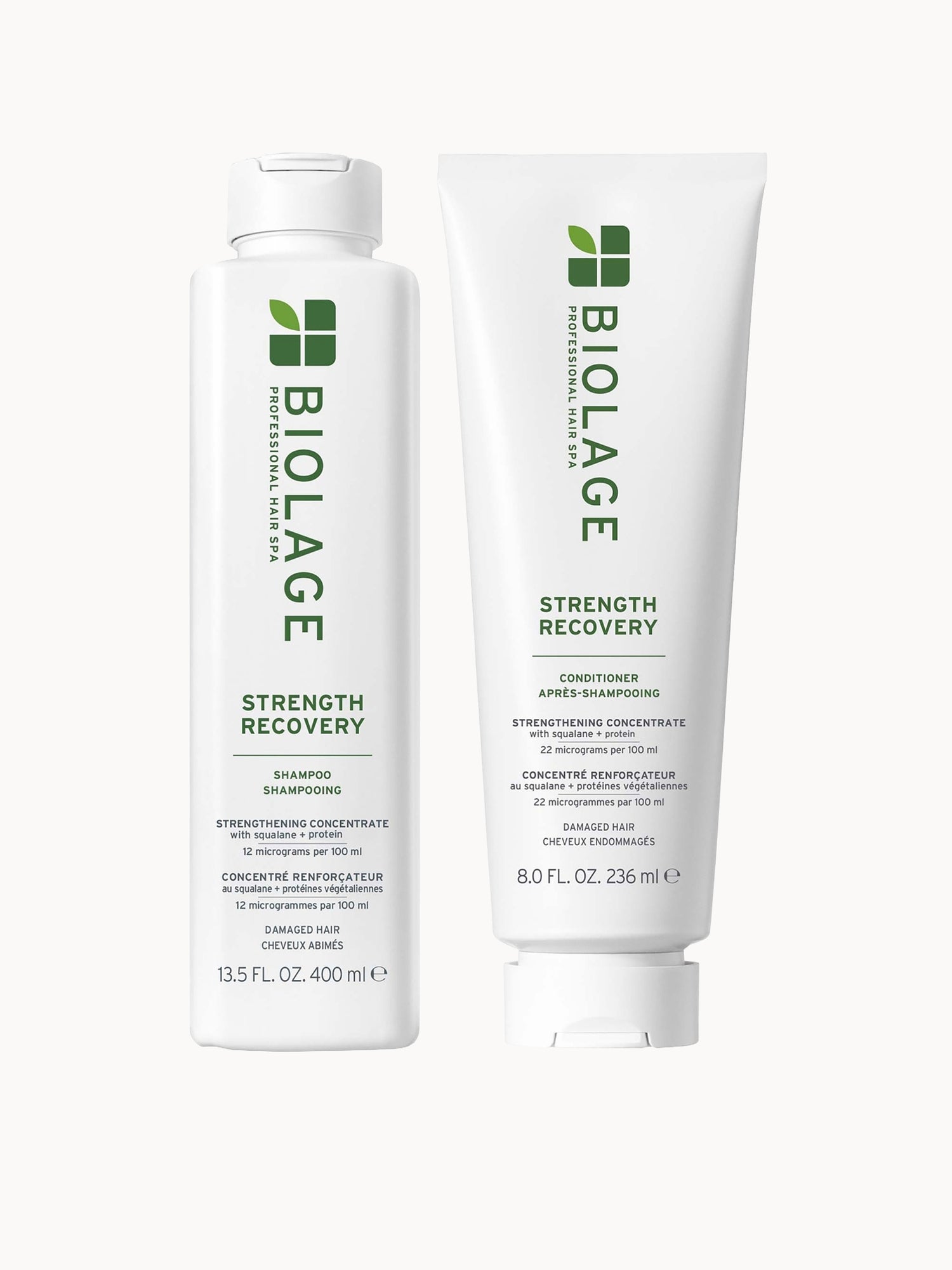 Biolage Strength Recovery Shampoo 400ml and Conditioner 236ml Duo