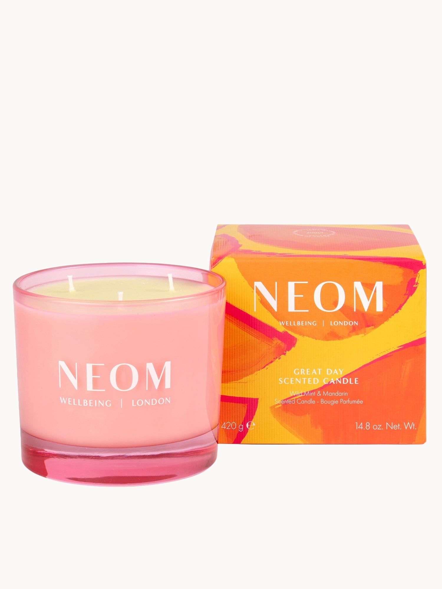 NEOM Wellbeing Great Day 3 Wick Candle 420g | LOOKFANTASTIC