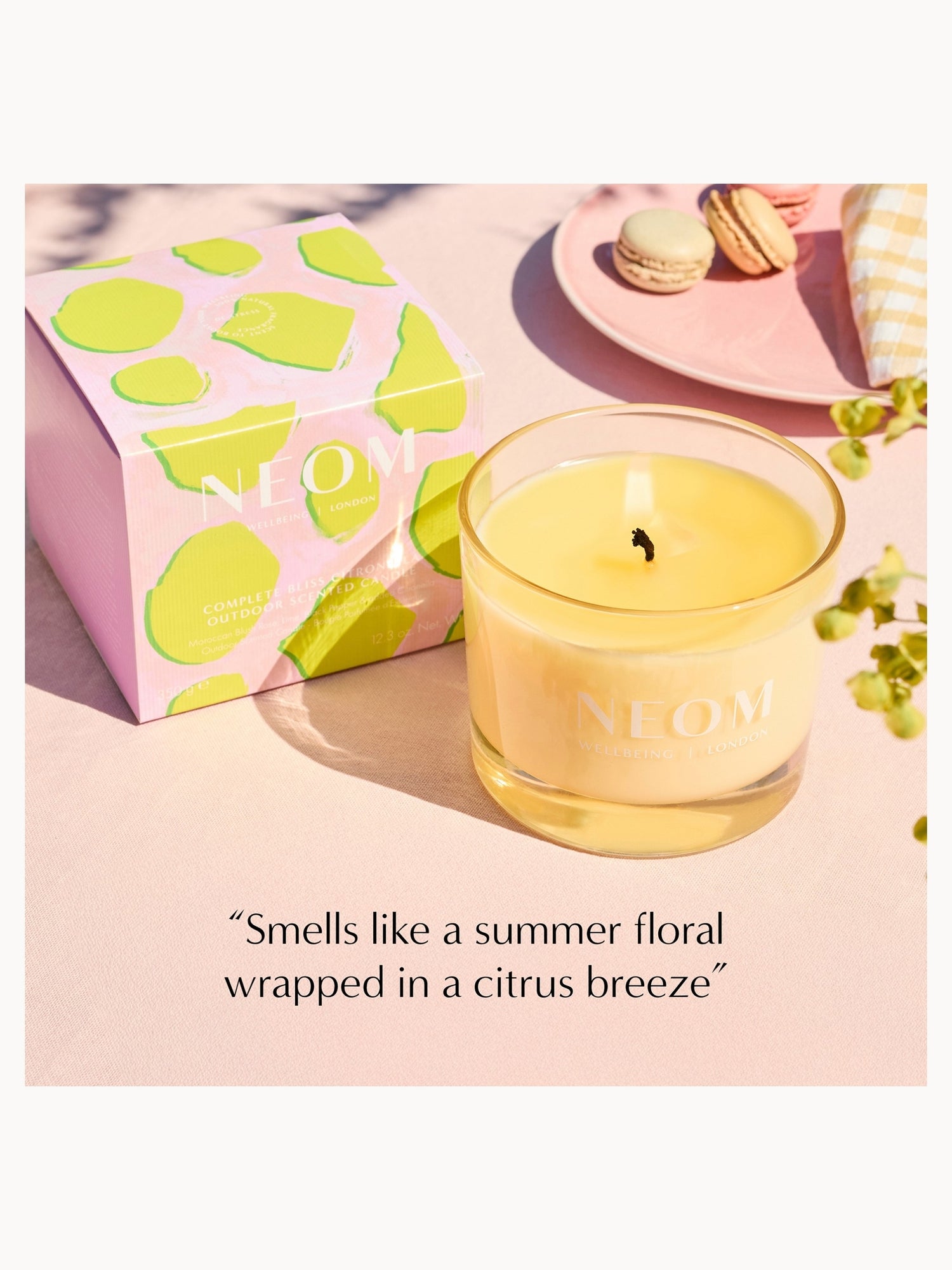 NEOM Wellbeing Complete Bliss Citronella Outdoor Candle 350g