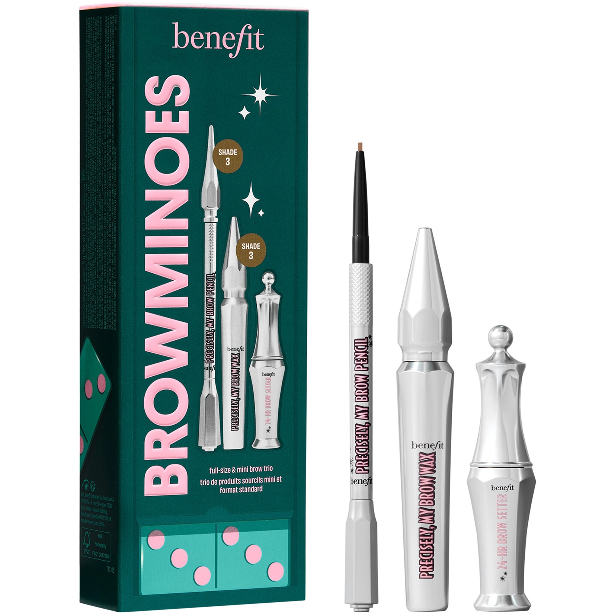 benefit BROWminoes 3 Eyebrow Makeup 3-piece Gift Set (Worth £66.50 | LOOKFANTASTIC