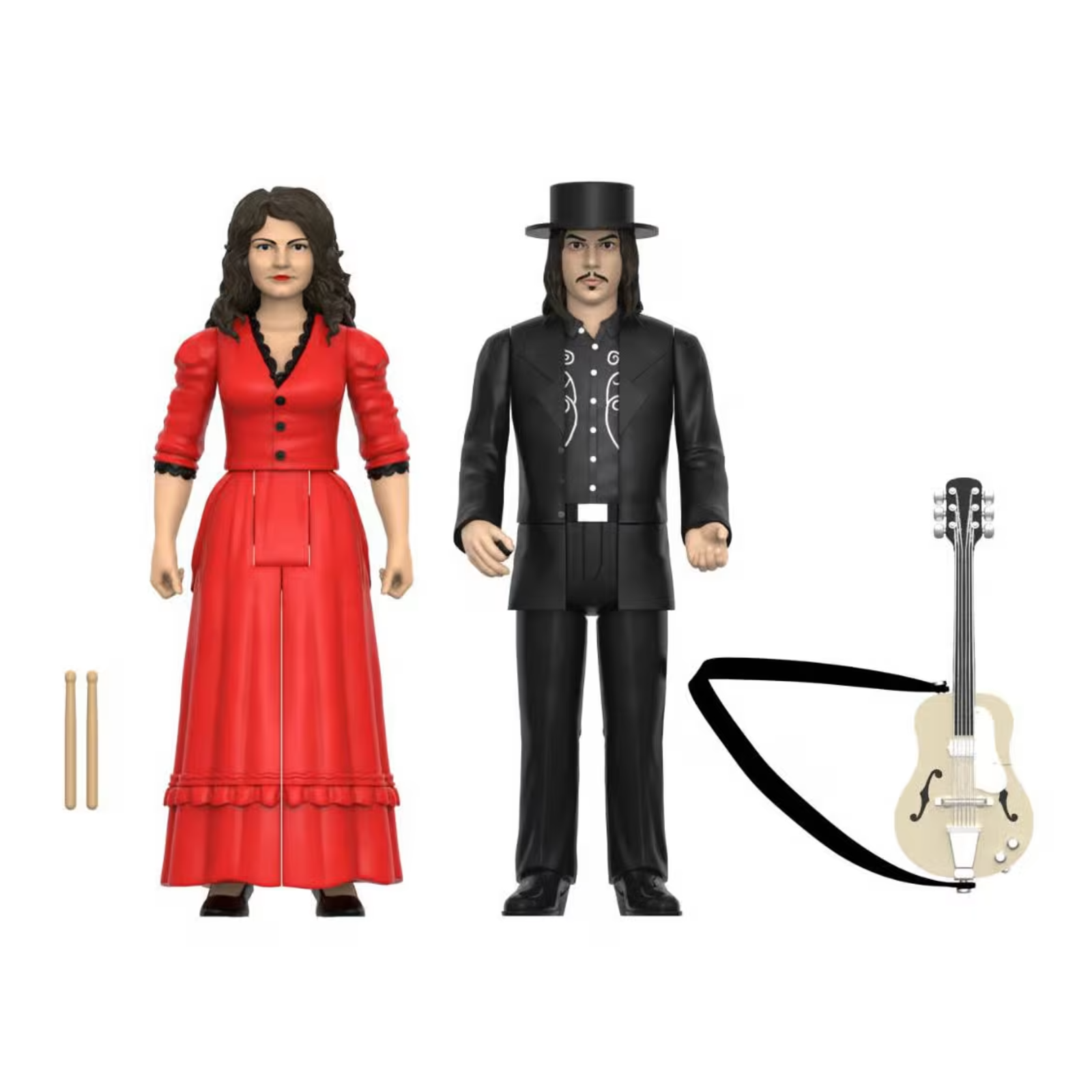 Super7 White Stripes ReAction Wave 1 The White Stripes 2-Pack (Get