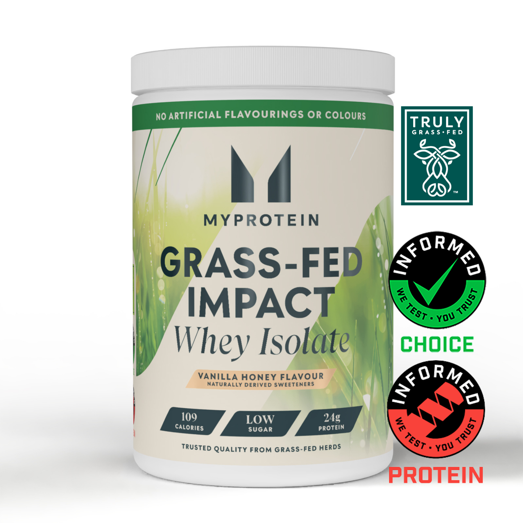 Grass-Fed Impact Whey Isolate (Vanilla Honey Naturally Derived Sweeteners)