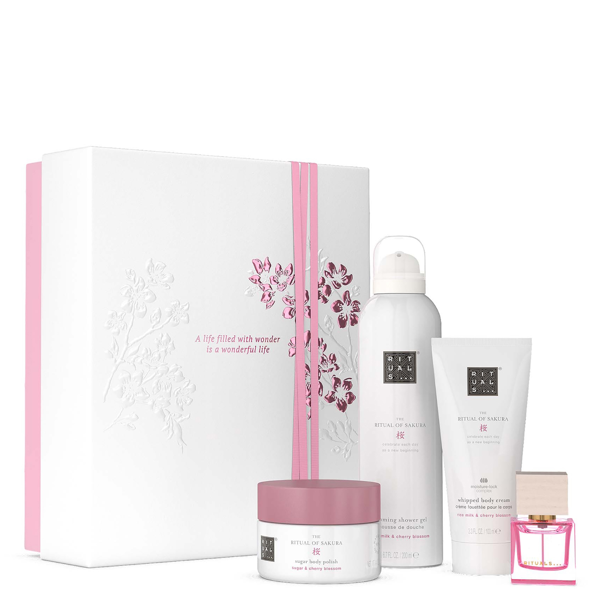 Rituals: RITUALS The Ritual of Sakura Rice Milk & Cherry Blossom Bath & Body Medium Gift Set (Worth £52.30)