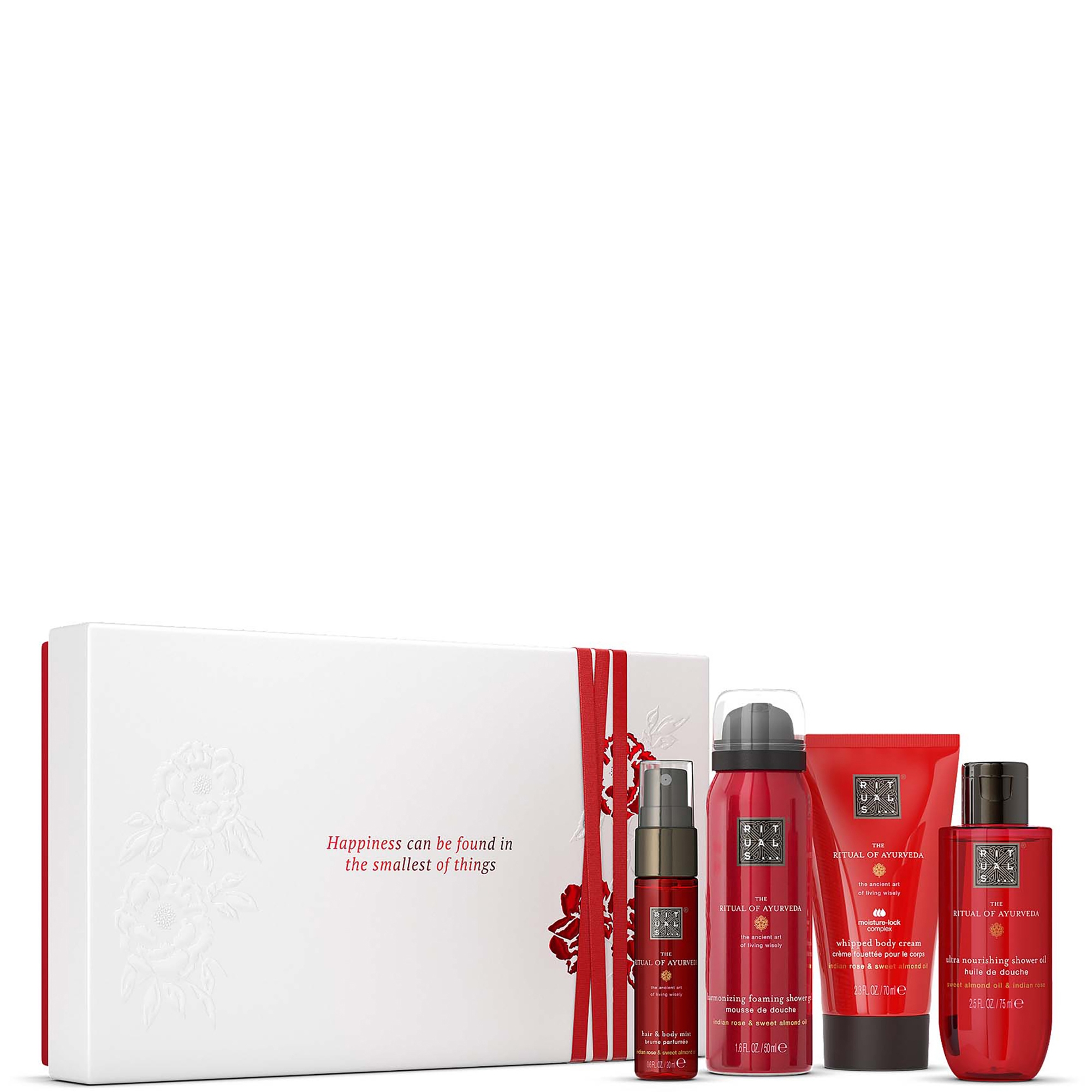 RITUALS The Ritual of Ayurveda Sweet Almond & Indian Rose Small Bath and Body Gift Set (Worth £31.20) | LOOKFANTASTIC