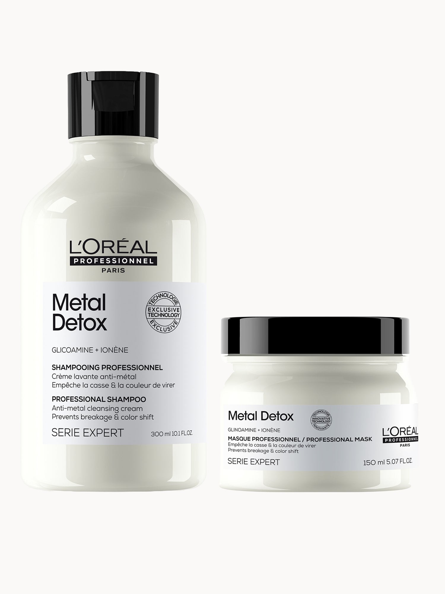 L'Oréal Professionnel Metal Detox Clarifying Shampoo 300ml & Hair Mask 150ml, Prevent Breakage & Colour Fade from Hard Water
