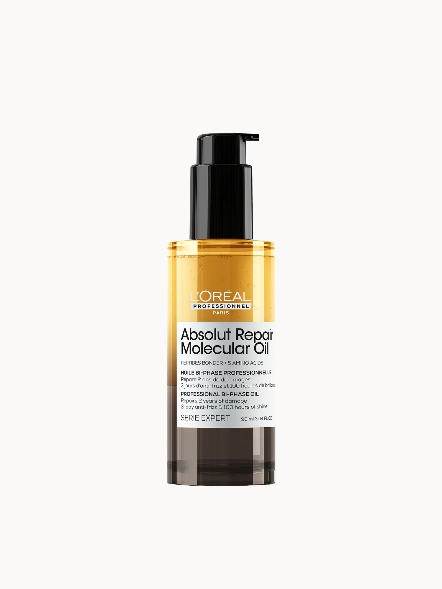 L'Oréal Professionnel Absolut Repair Molecular Bi-Phase Hair Oil for Damaged Hair 90ml, High Shine & Molecular Repair