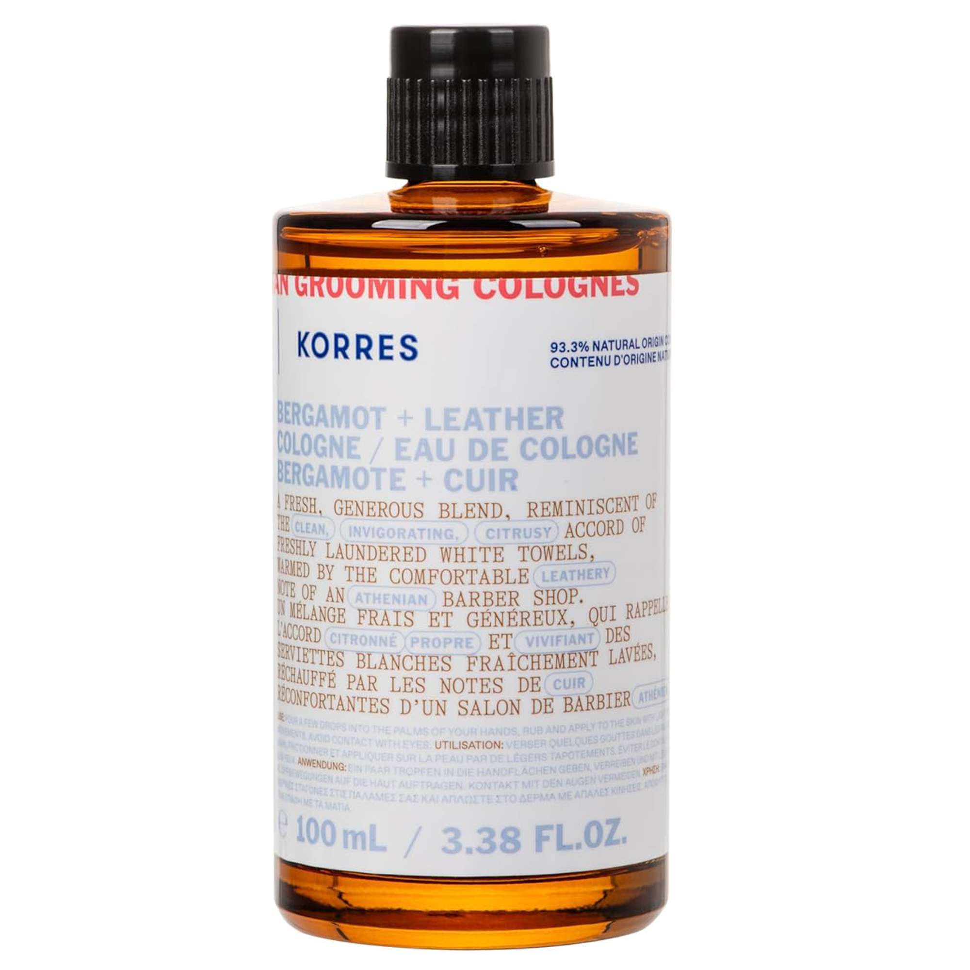 KORRES: KORRES  Athenian Grooming Bergamot + Leather Eau de Cologne 100ml