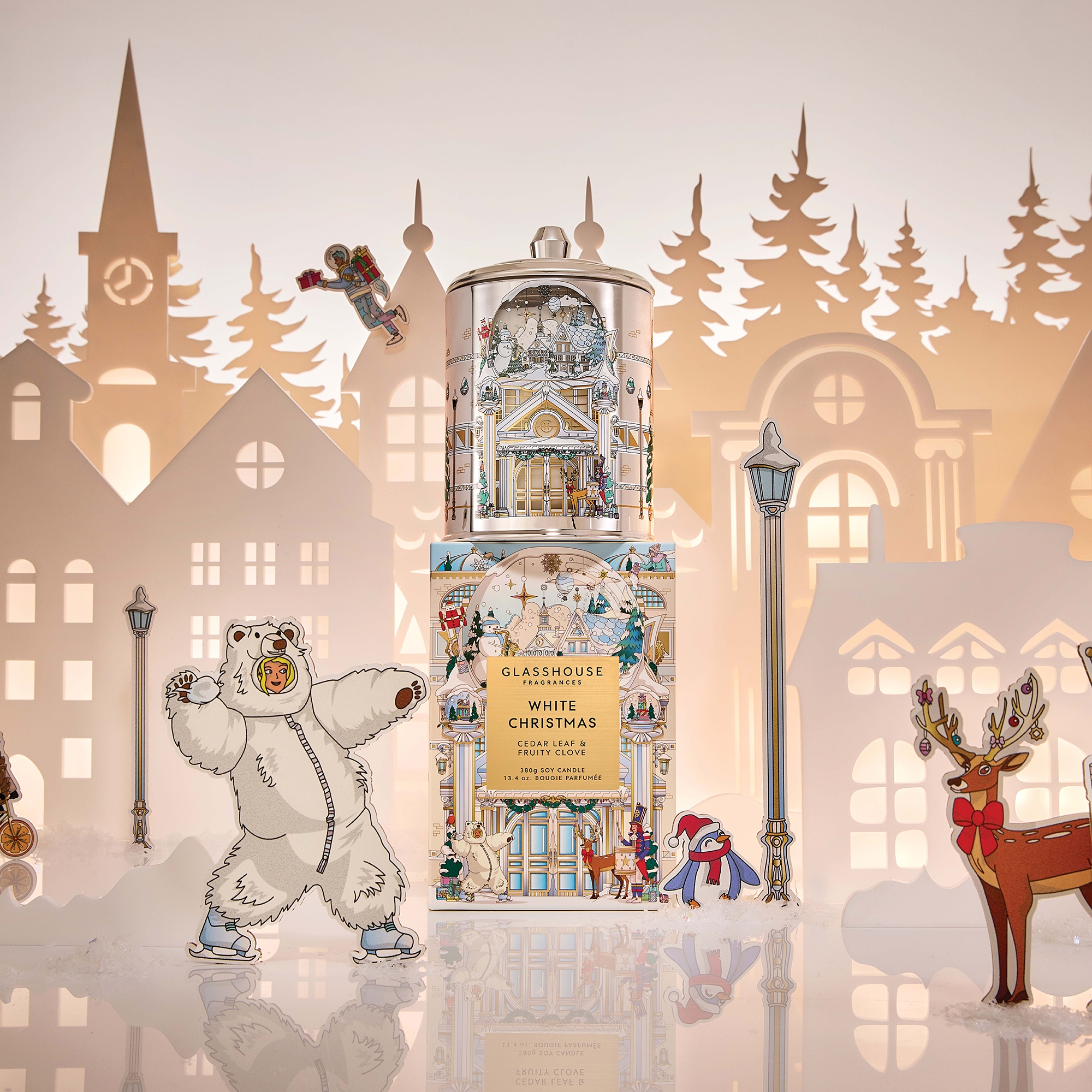 Glasshouse Fragrances White Christmas Candle 13.4oz | Dermstore