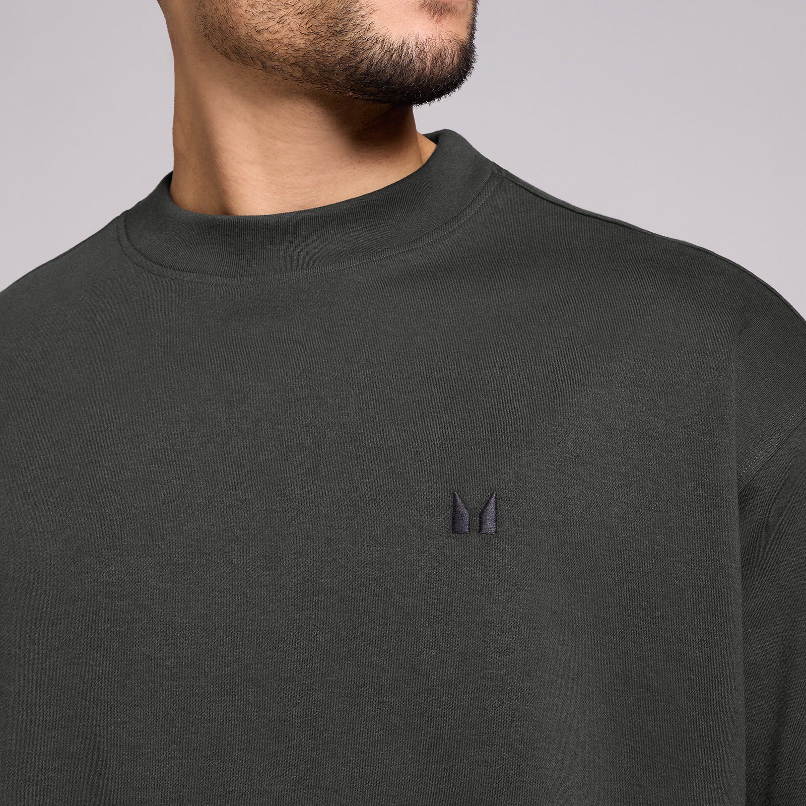 MP メンズ オーバーサイズコットンTシャツ - ウォッシュドブラック