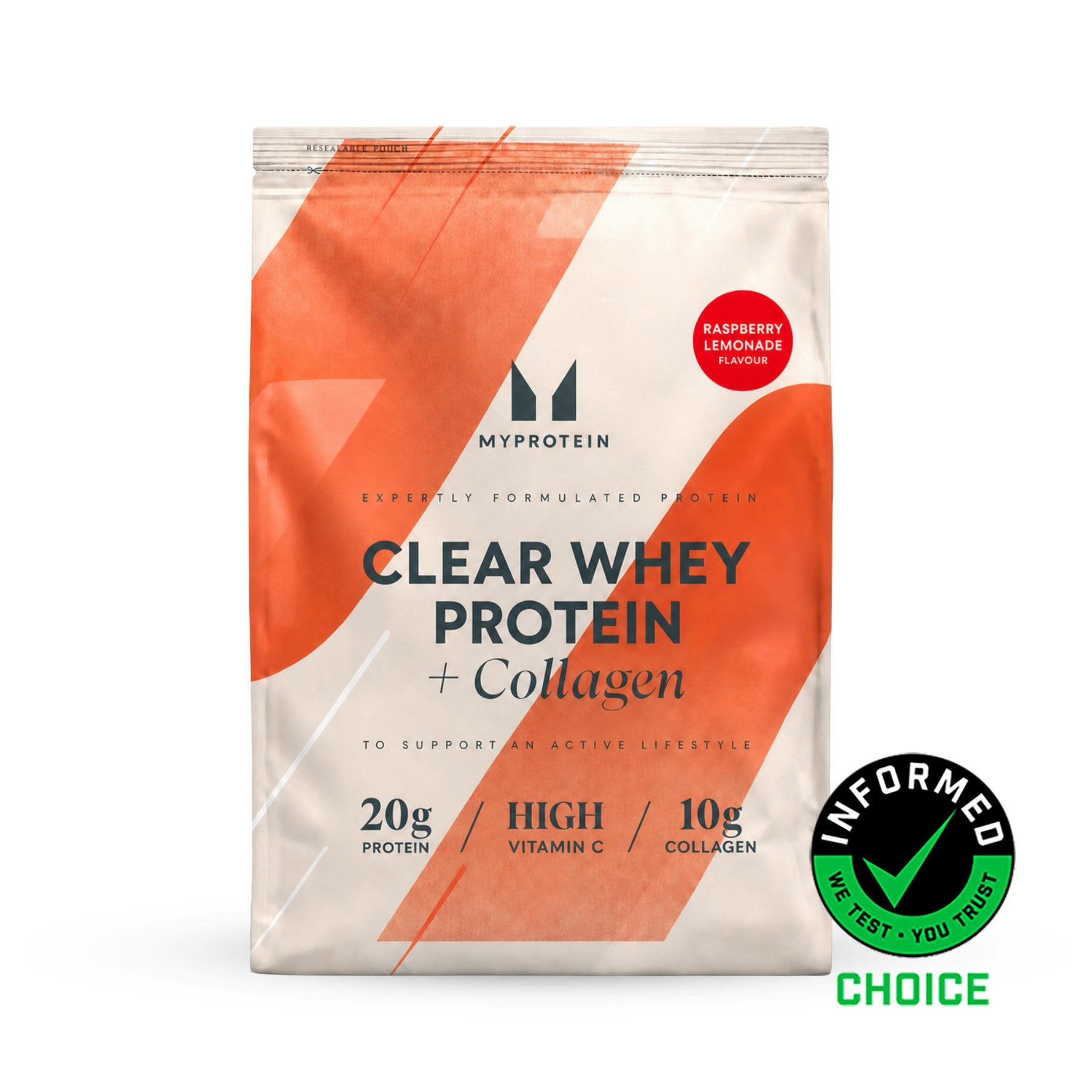 Clear Whey Protein + Collagen Raspberry Lemonade flavour - Raspberry Lemonade flavour flavor protein powder by Myprotein