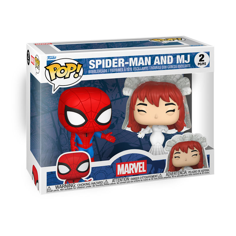 Funko Pop Marvel Spider-Man 2 2体セット Superhero Couples Spider-Man & MJ Two Pack Funko POP Vinyl | Zavvi UK