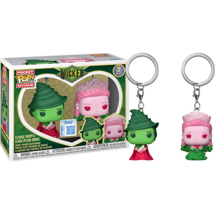 Llavero Funko Pop! Wicked 2 Pack – Glinda Y Elphaba, Vinilo Coleccionable, Regalo Oficial