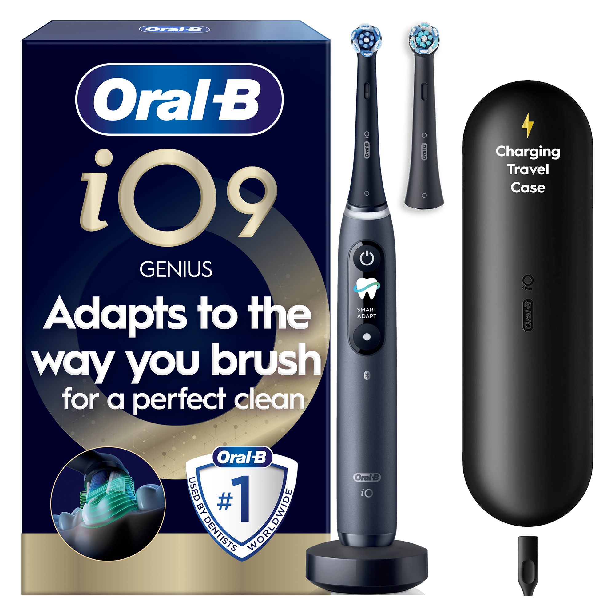 Oral-B iO9 Black Oynx Electric Toothbrush + Travel Case + 1