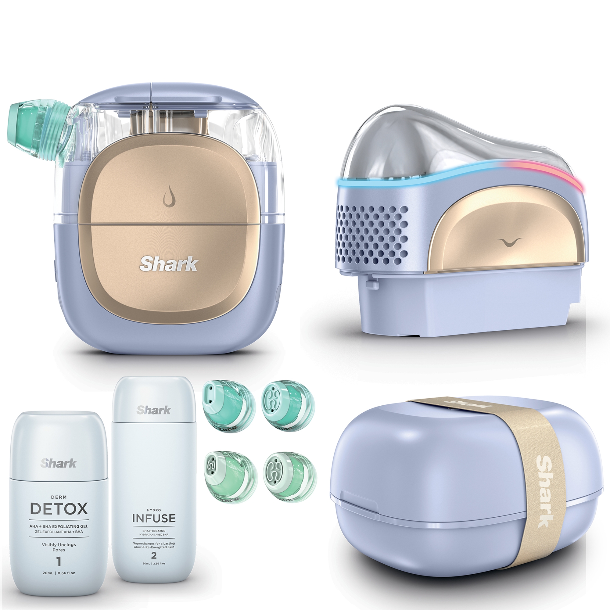 Shark Beauty FacialPro Glow + Depuffi at Home Facial - Spa Purple