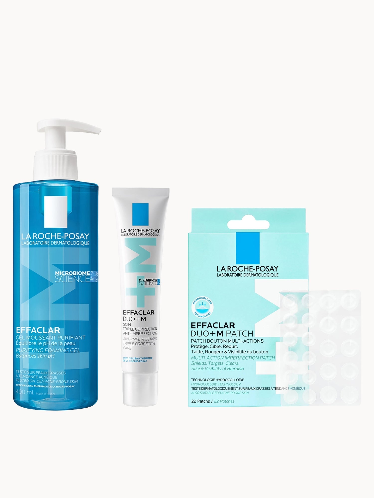 La Roche Posay Anti-Blemish Evening Routine Effaclar Cleanser, Treatment & Patches