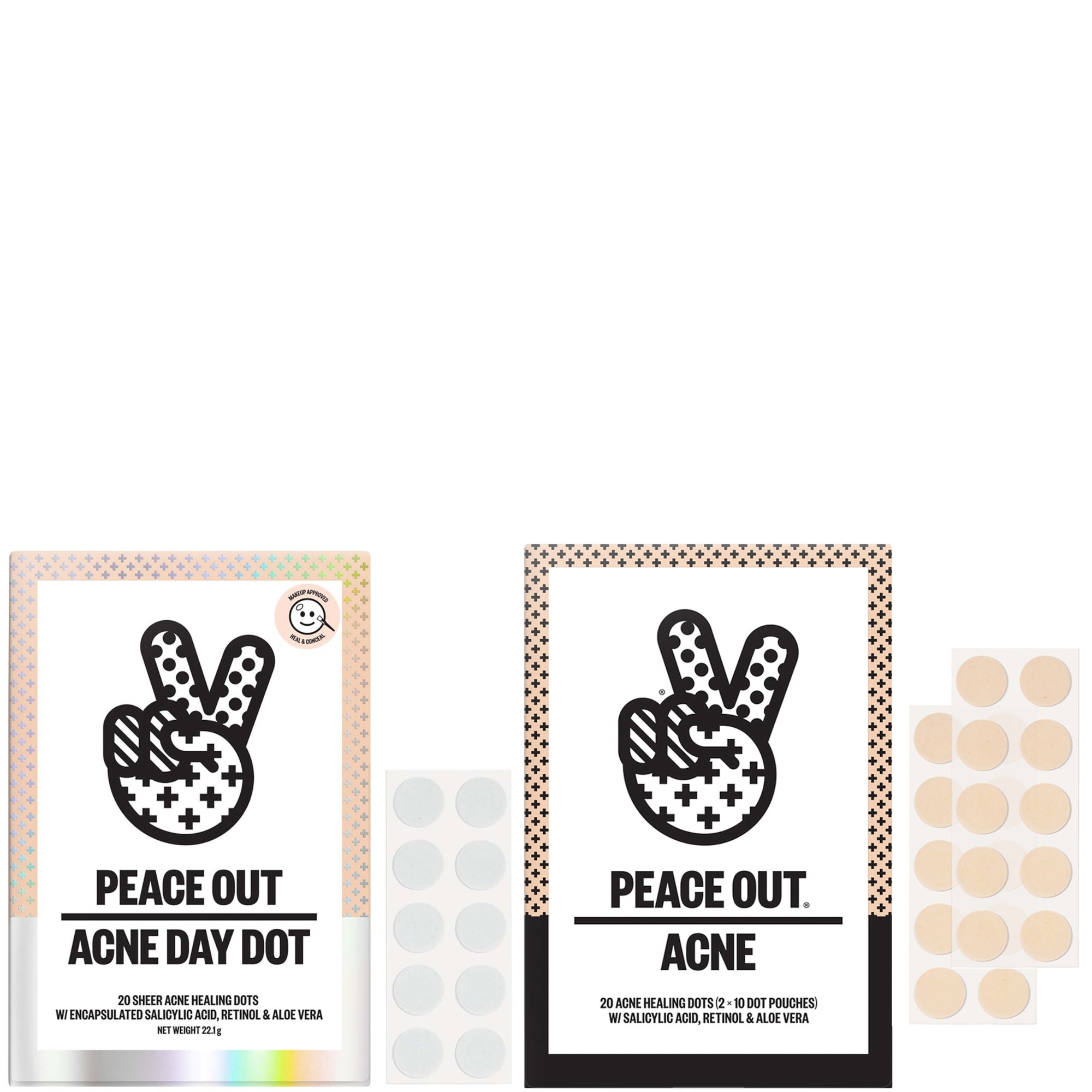 Peace Out Acne Salicylic Acid Day & Night Duo - Jumbo (40 Dots