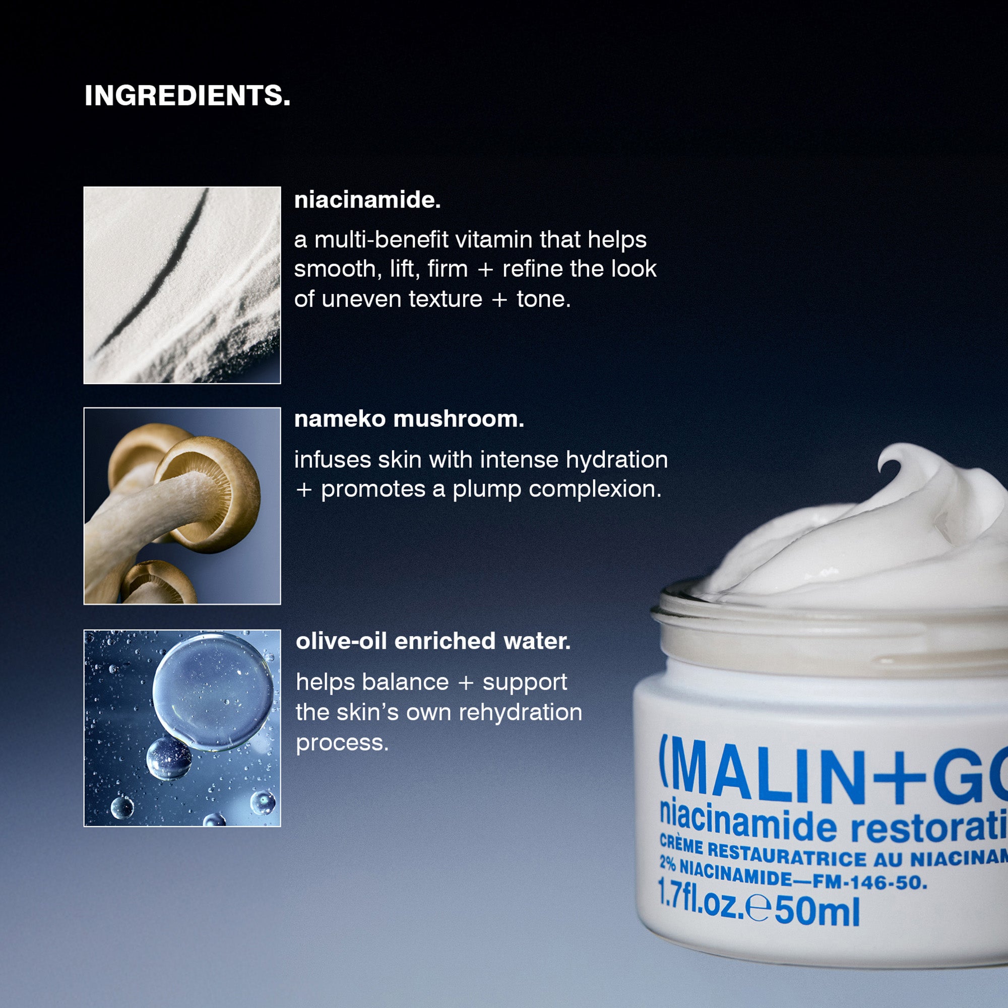MALIN + GOETZ Niacinamide Restorative Cream 50ml | Cult Beauty