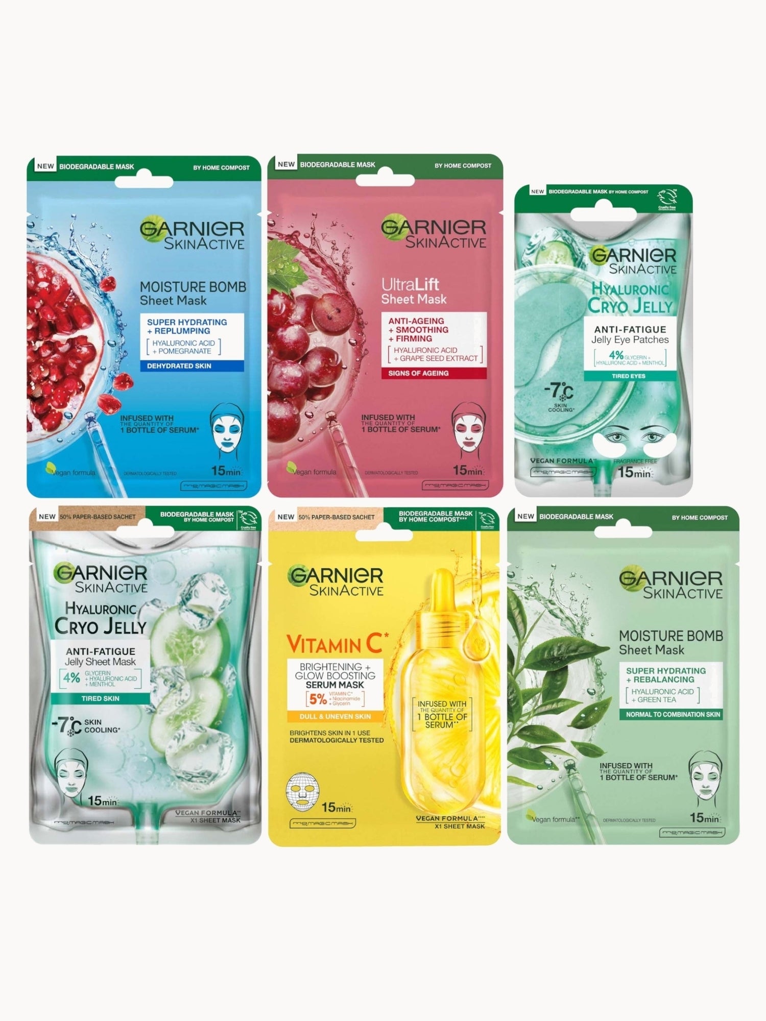 Garnier SkinActive Face Sheet Mask Party (6 Masks)