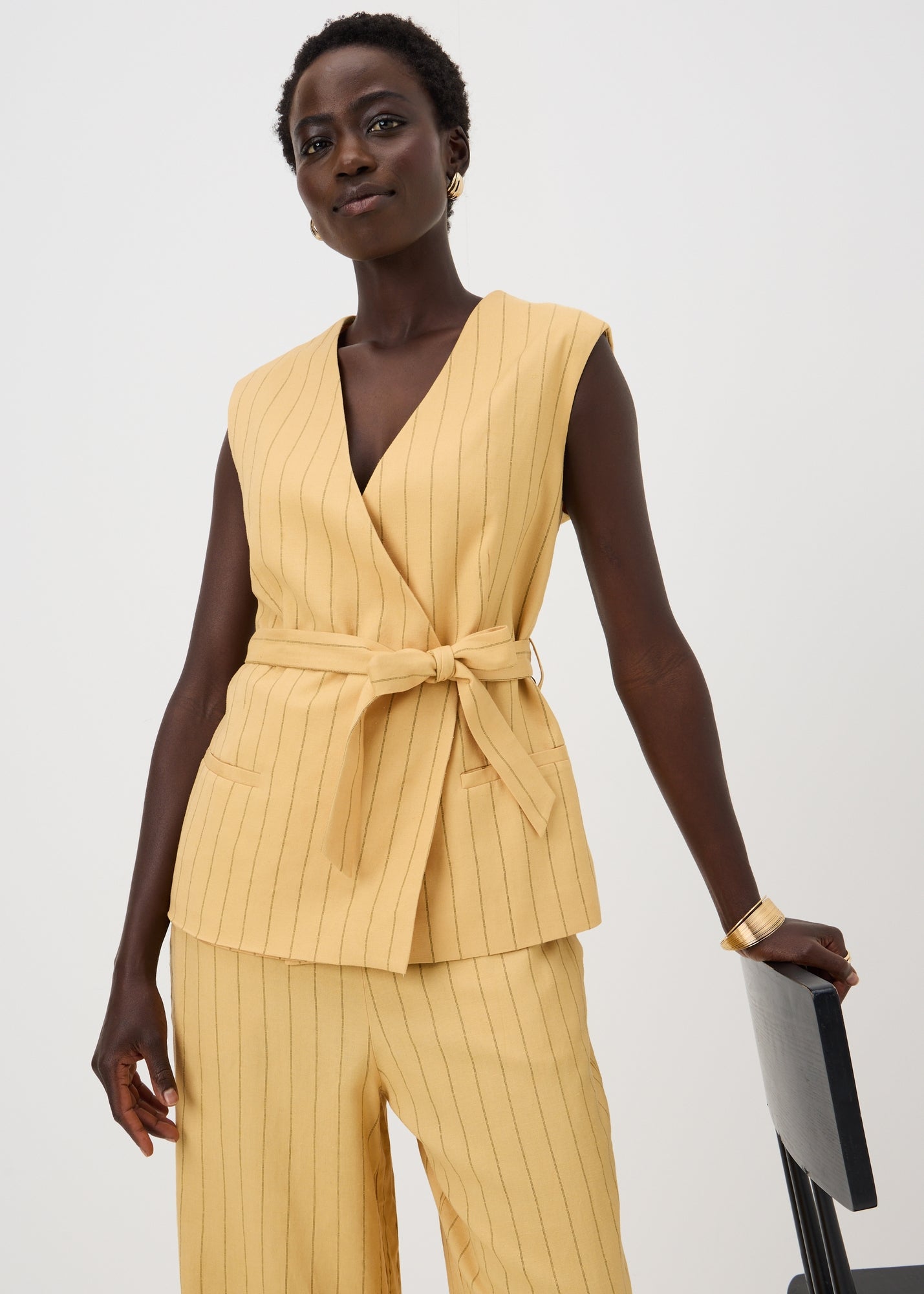 Et Vous Buttermilk Pinstripe Co Ord Waistcoat