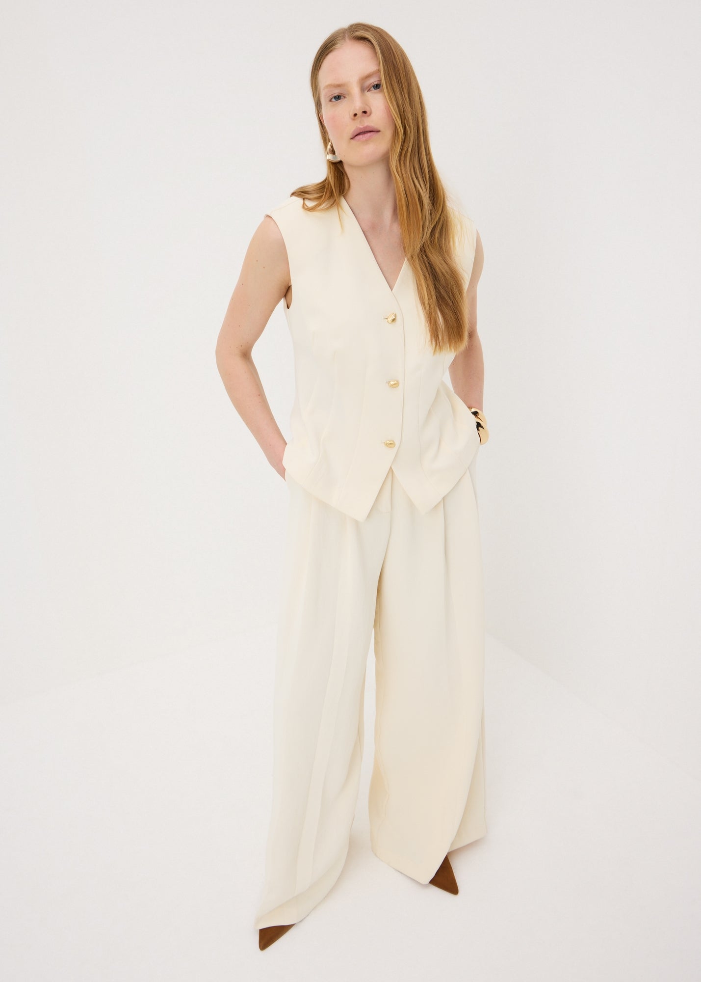 Et Vous Cream Co Ord Waistcoat