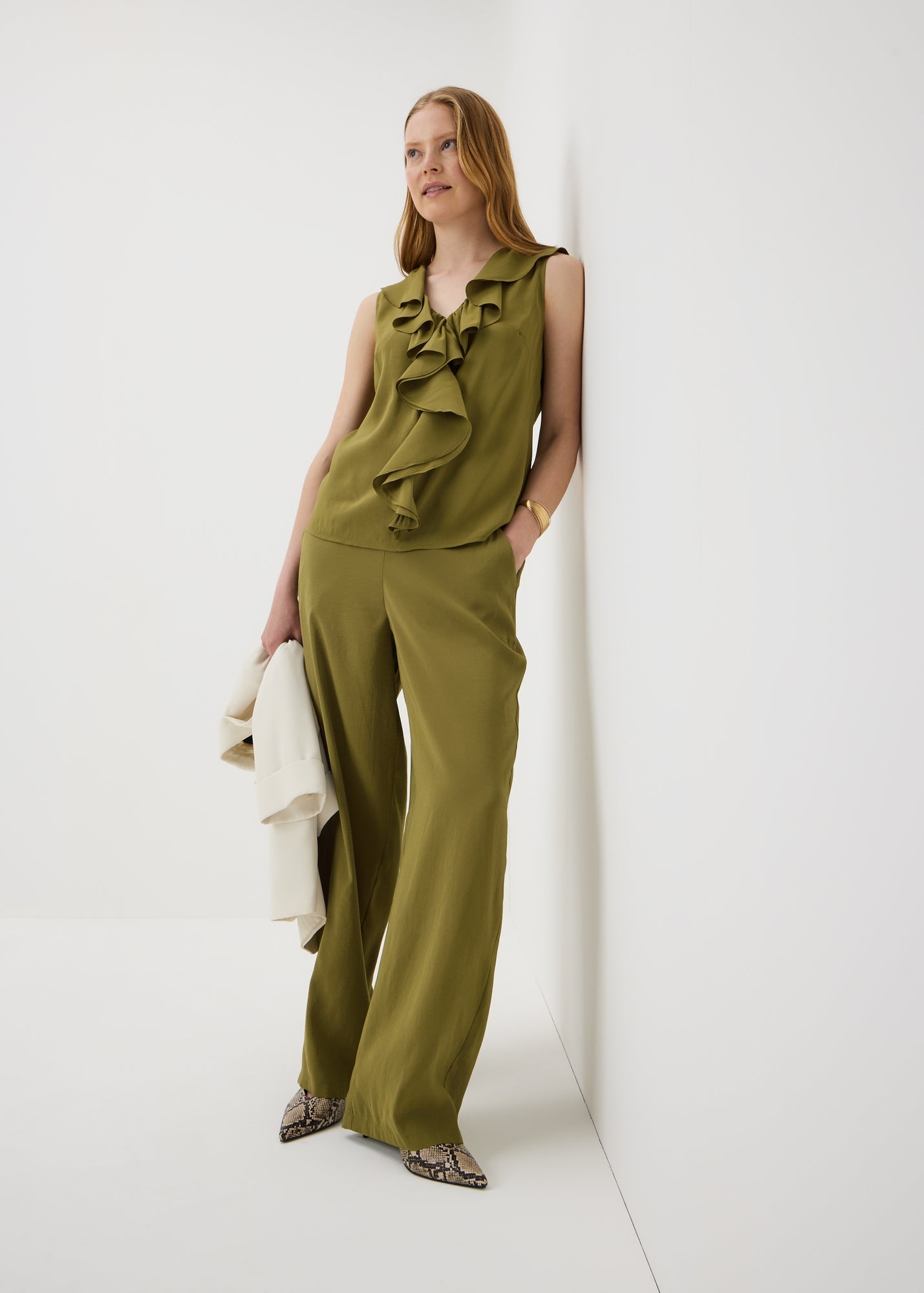 Et Vous Olive Straight Leg Co Ord Trousers