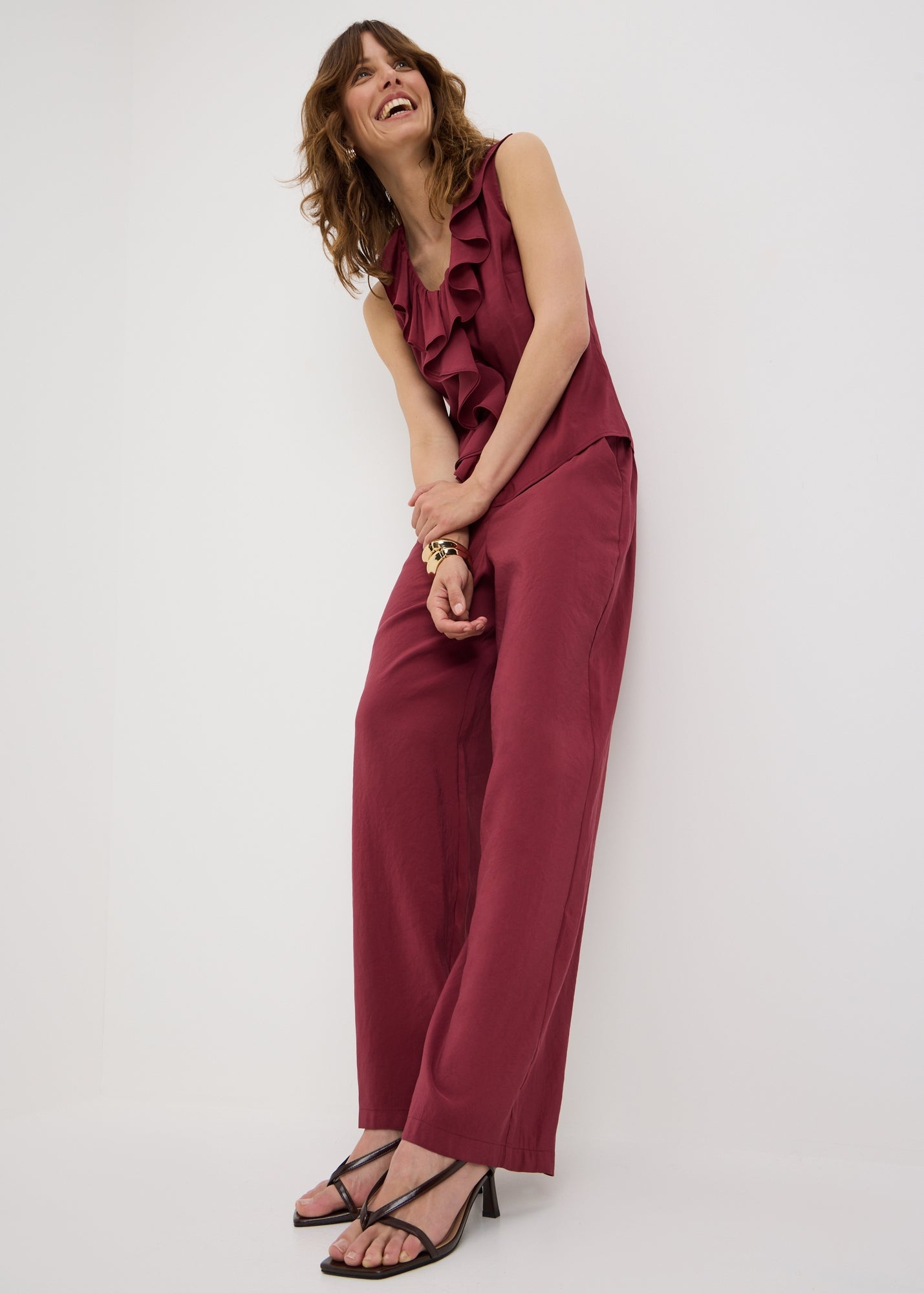 Et Vous Berry Straight Leg Co Ord Trousers