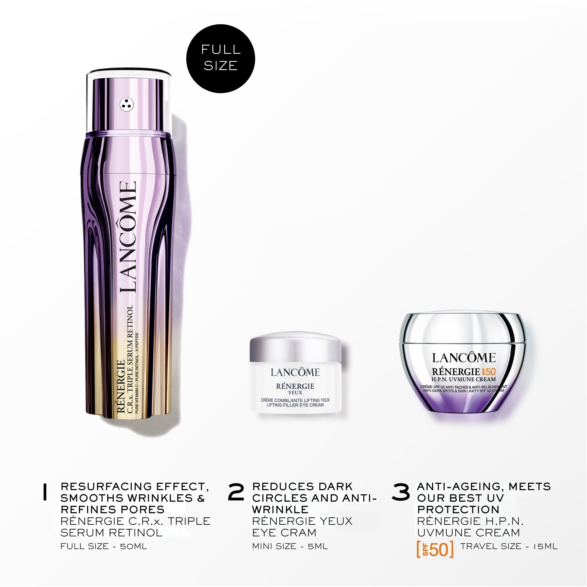 LANCOME RÉNERGIE トライアルセット Lancôme Renergie Triple Serum Retinol Routine Set (Worth £160