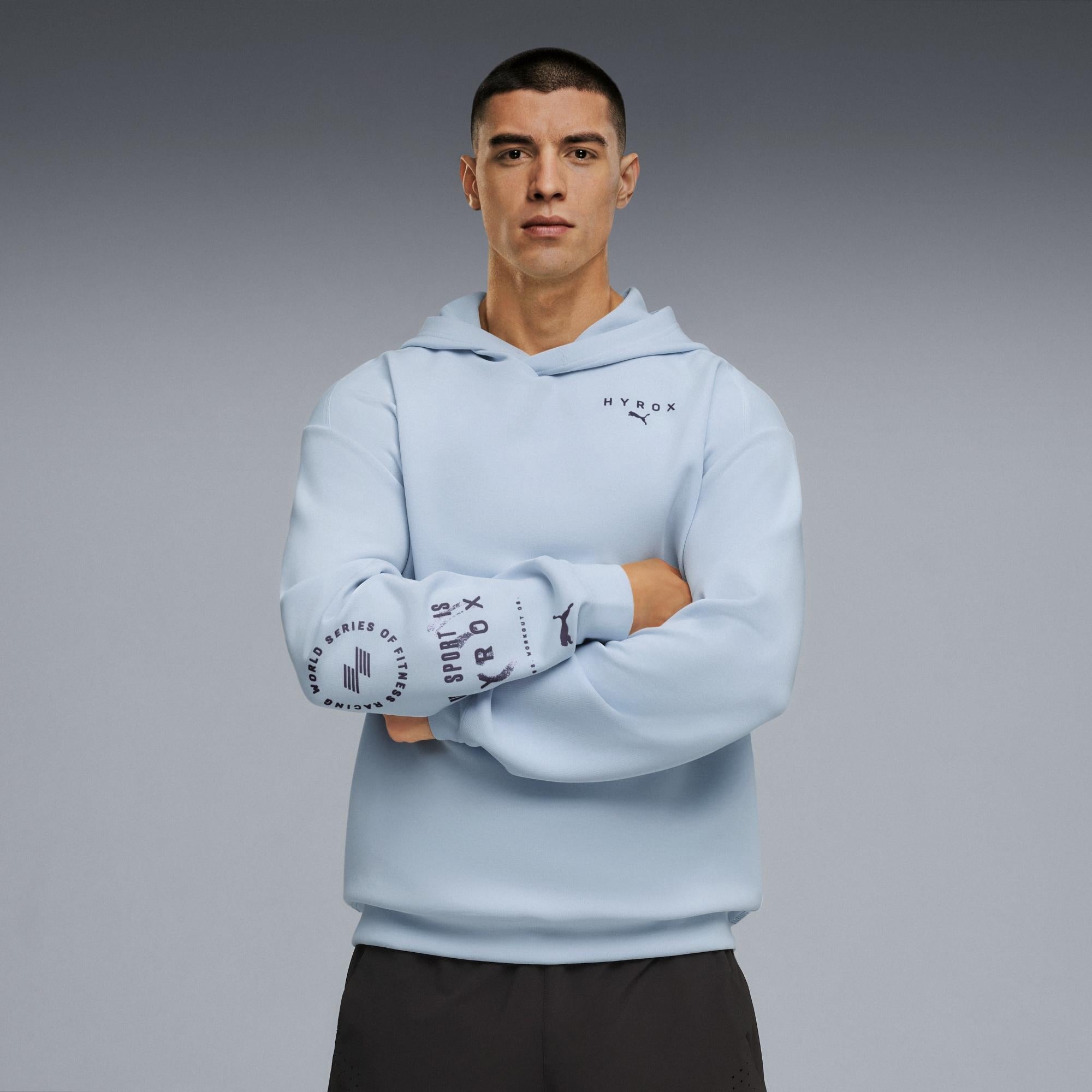 MEN'S CLOUDSPUN HOODIE - light blue - L | HYROX Shop Official
