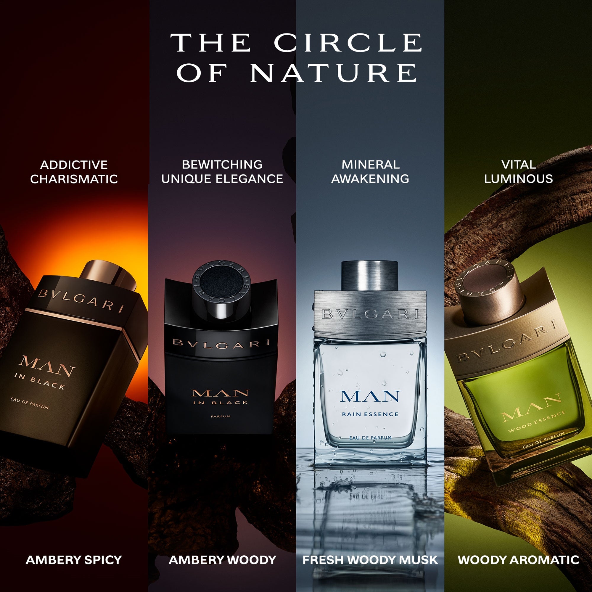 メンズ香水3点セット（Bvlgari,JV,V&R） BVLGARI Man Minatures Gift Set | LOOKFANTASTIC