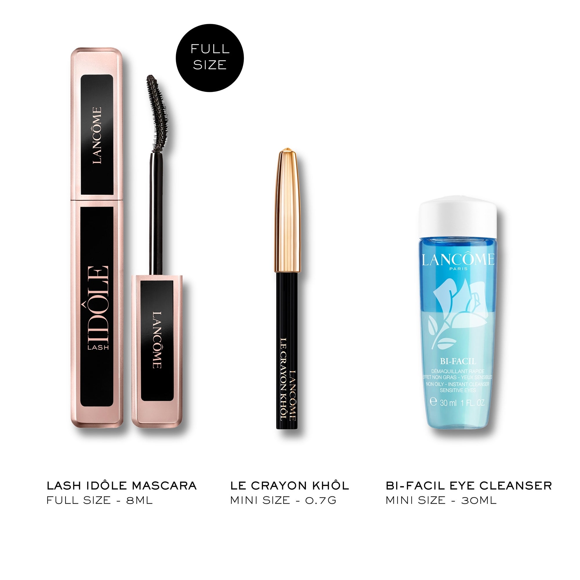 Lancôme Lash Idole Mascara, Khol Liner and Mini Bifacil Set (Worth