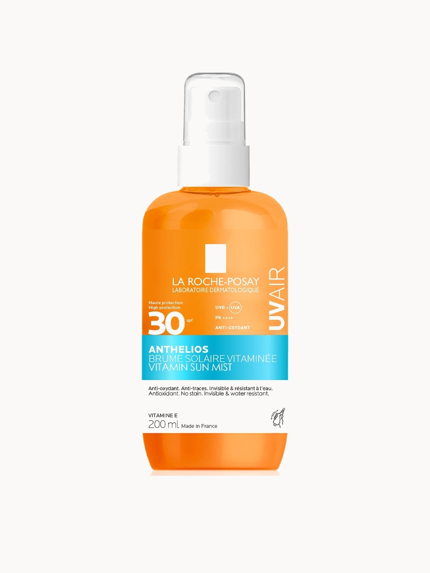 La Roche Posay Anthelios UVAIR Vitamin Sun Mist SPF30, High UV Protection, With Vitamin E & Hyaluronic Acid,200ml