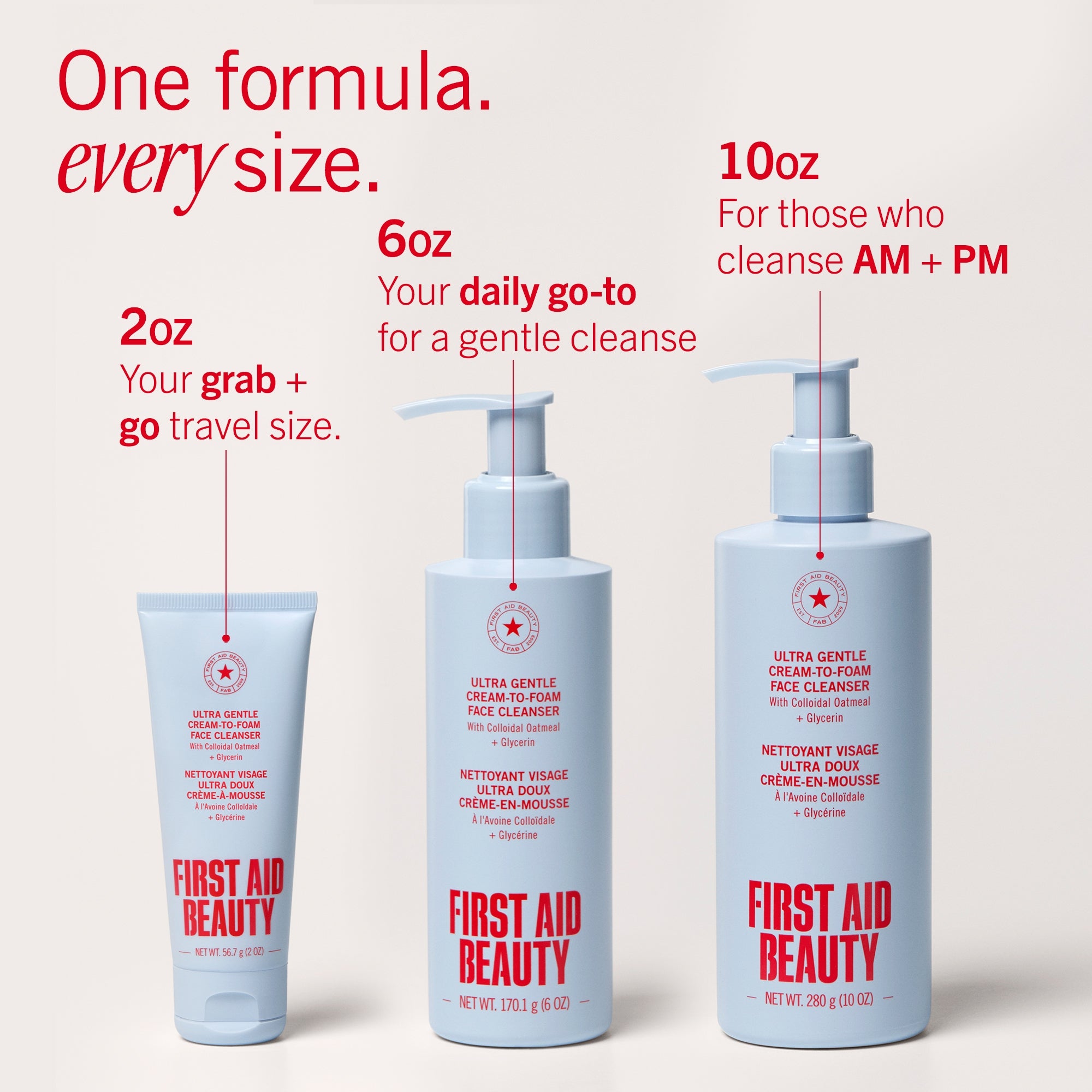 First Aid Beauty Ultra Gentle Cream-to-Foam Cleanser 10 oz | Dermstore